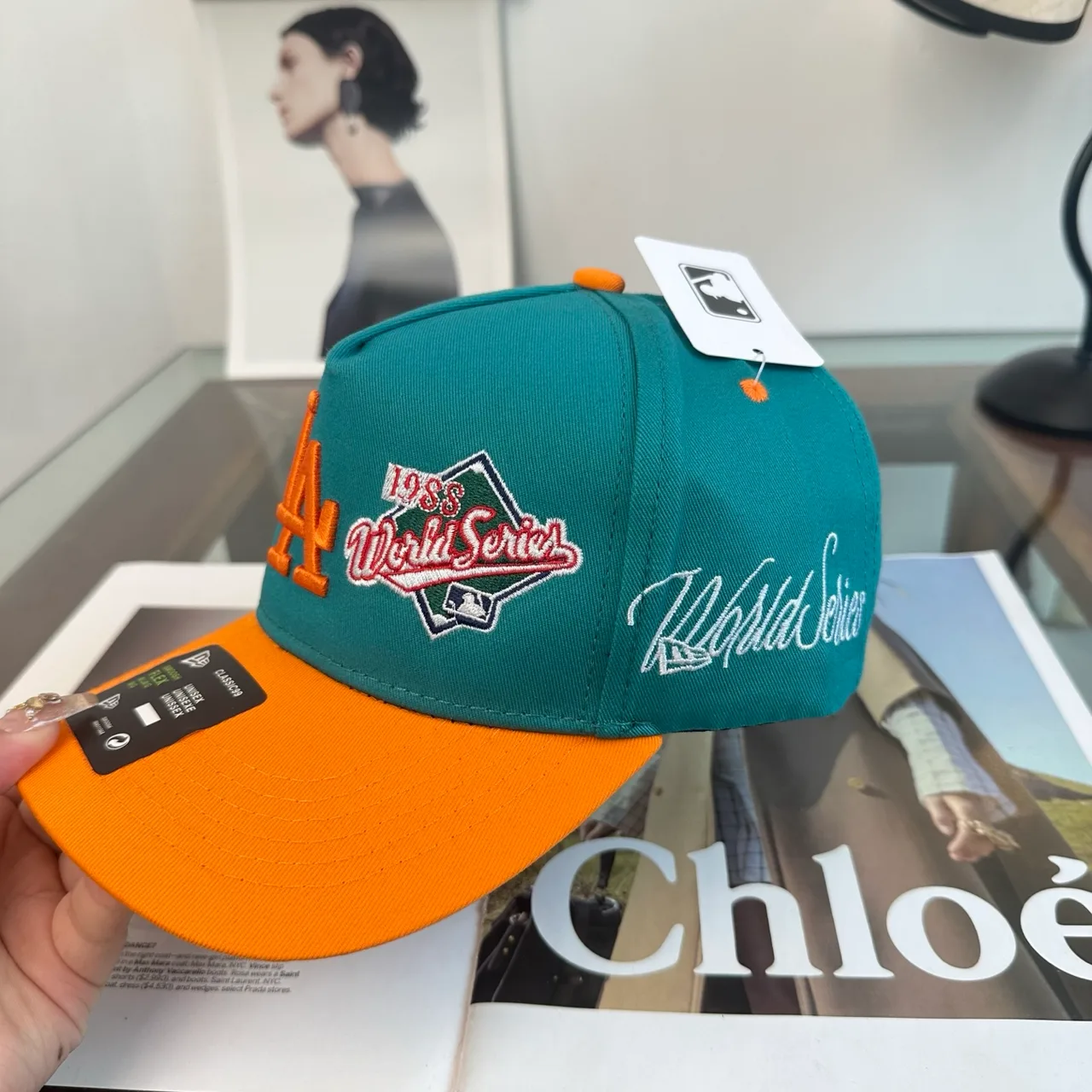New Era LA World Series Cap in Black & Beige & Green & Burgundy & White & Purple · view 8