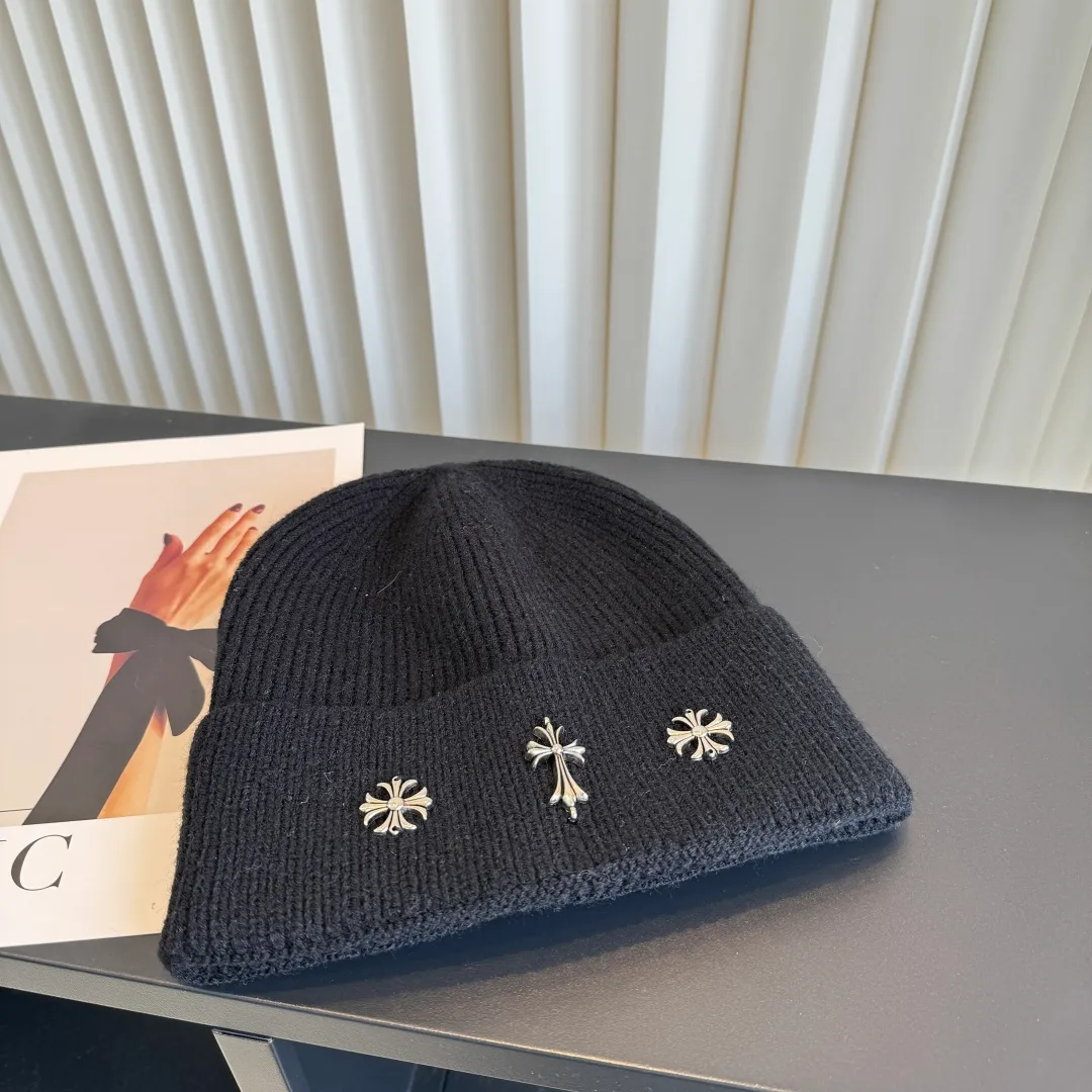 Chrome Hearts Motif Knit Beanie in Black · view 1