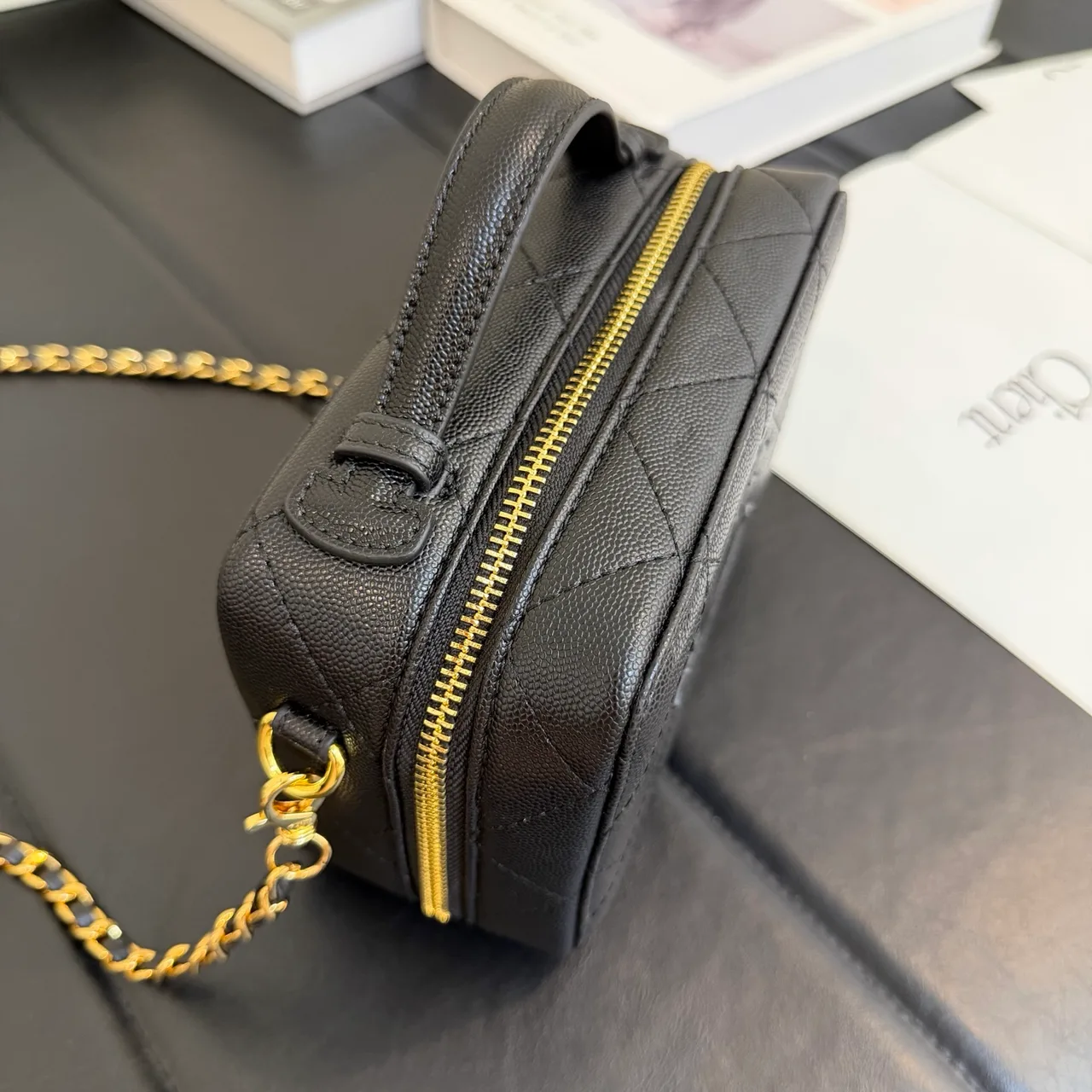Chanel Quilted Clutch in Black · view 6