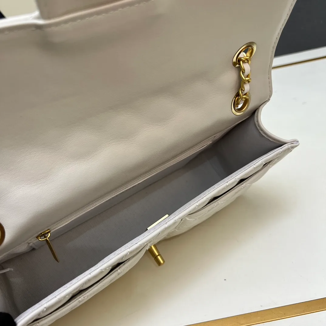 Chanel Quilted Clutch in White · view 7