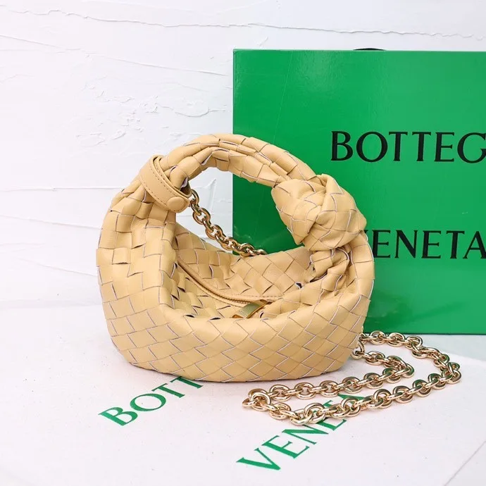 Bottega Veneta Woven Glossy Hobo Bag in Beige · view 2