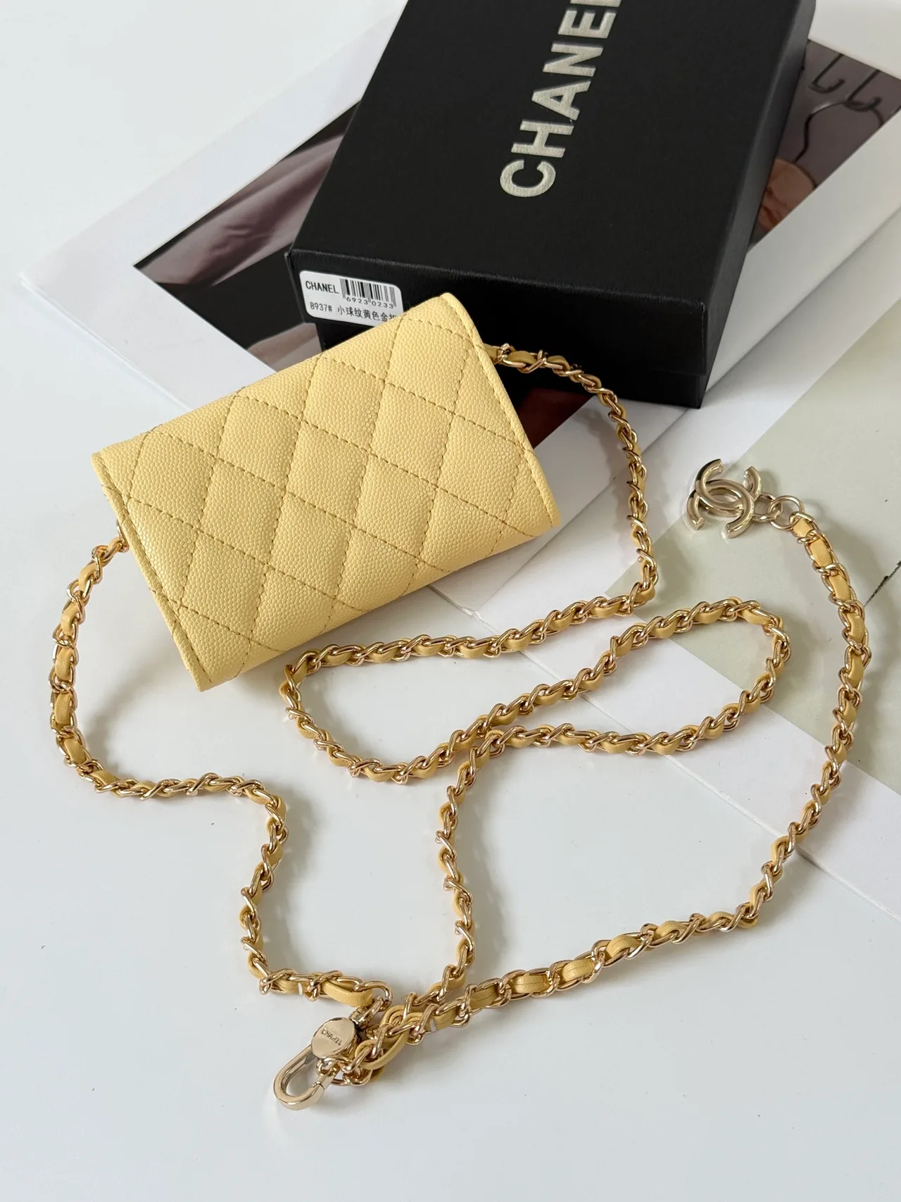 Chanel Quilted Handbag in Yellow · view 2