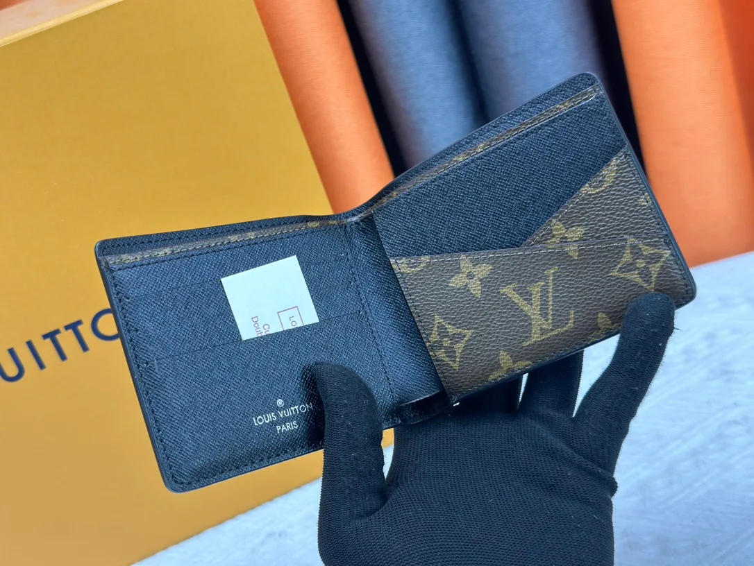 Louis Vuitton Cowhide Canvas Smooth Bifold Wallet in Brown · view 3