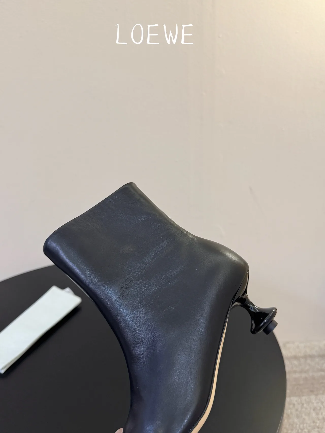 Loewe Cowhide Glossy Square-Toe Ankle Boots in Black · view 8