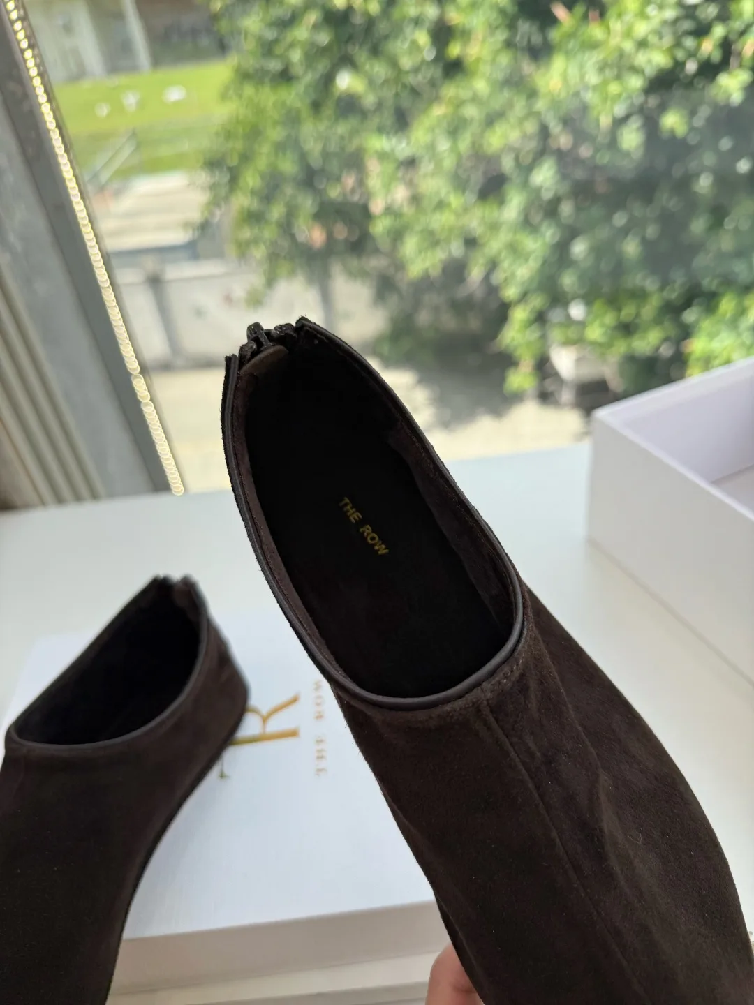 The Row Smooth Round-Toe Slip-On Flats in Brown · view 7