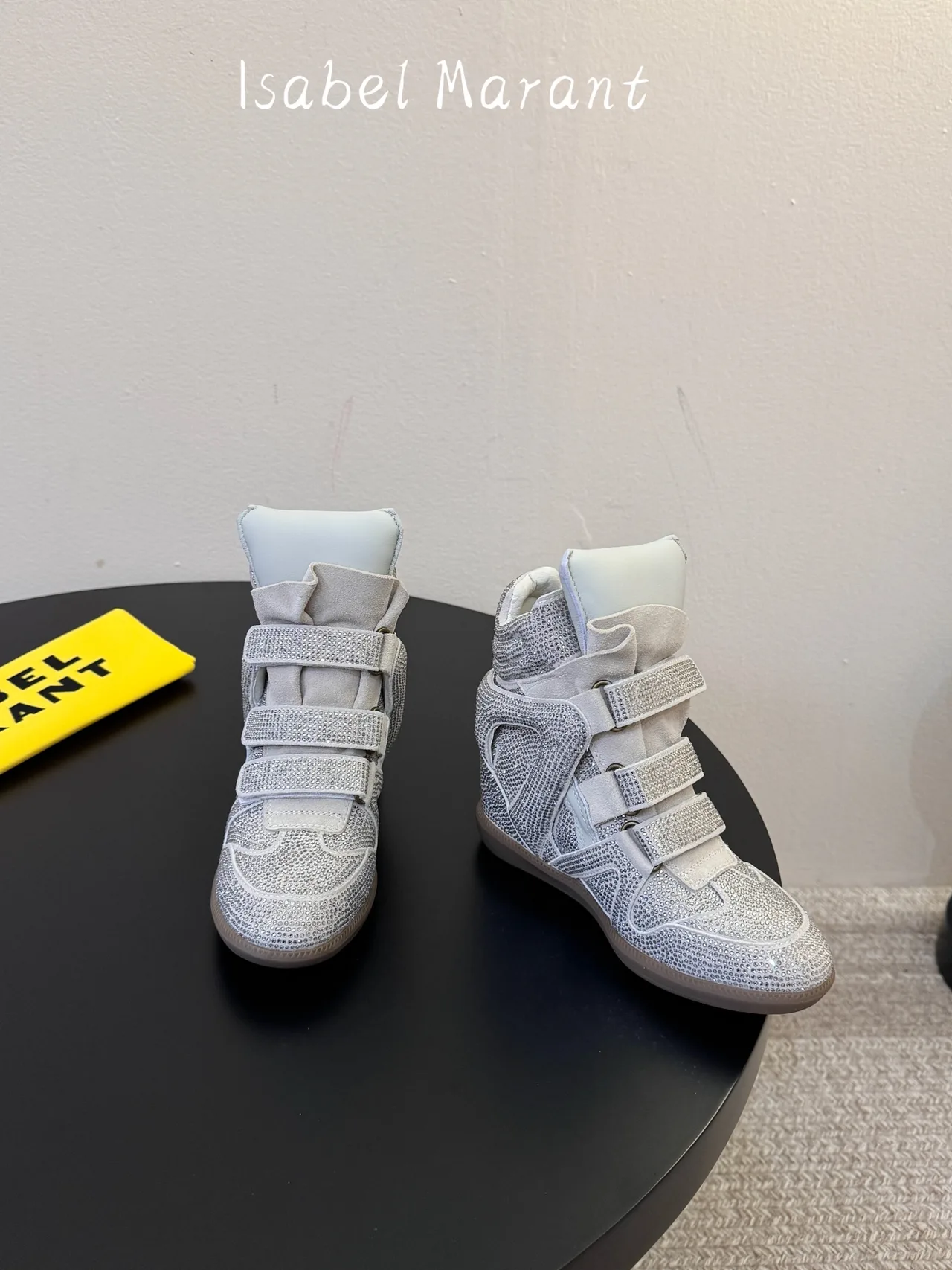 Isabel Marant Strap High-Top Sneakers in Grey · view 2