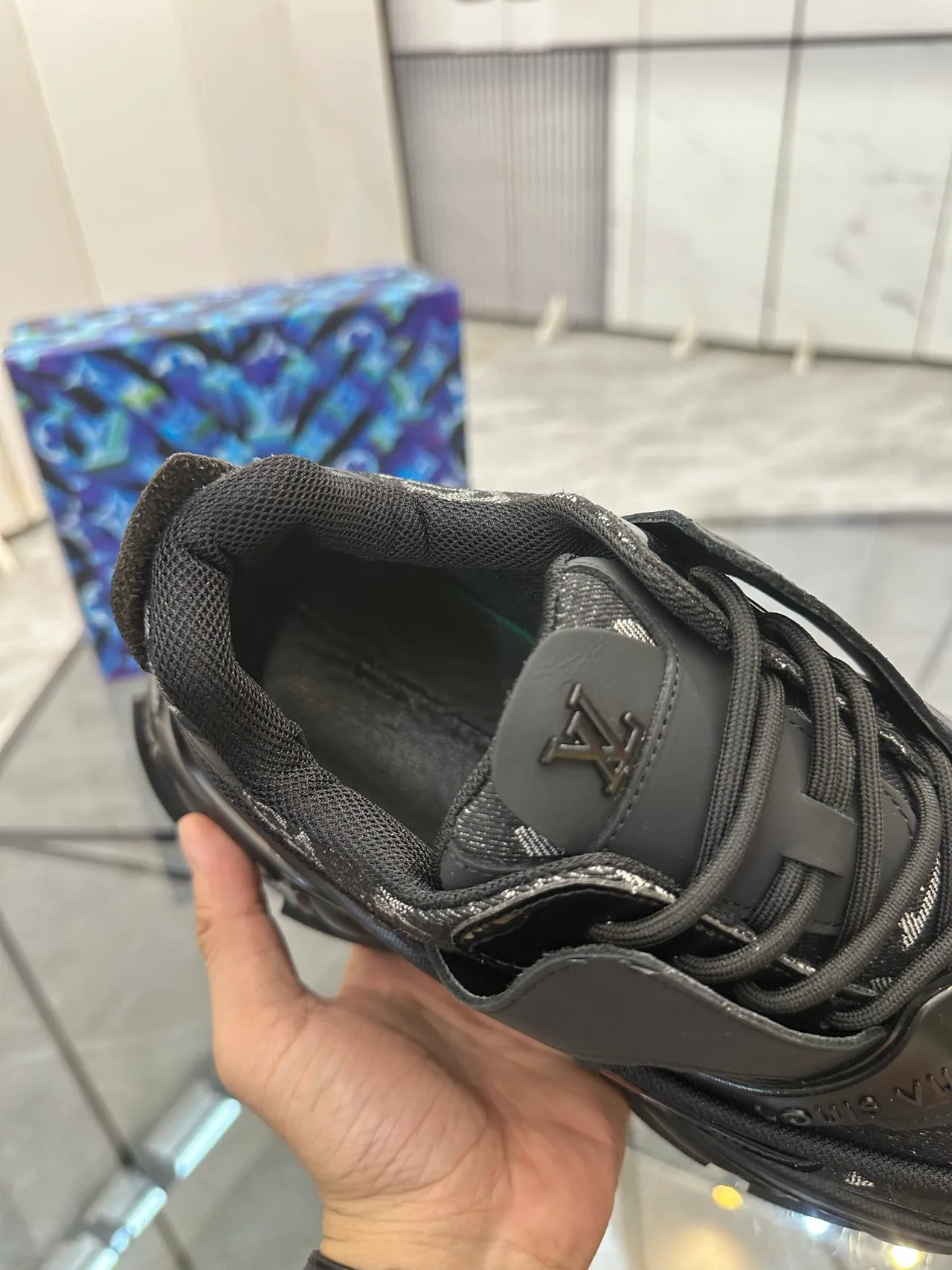 Louis Vuitton Cowhide Sneakers in Black · view 7