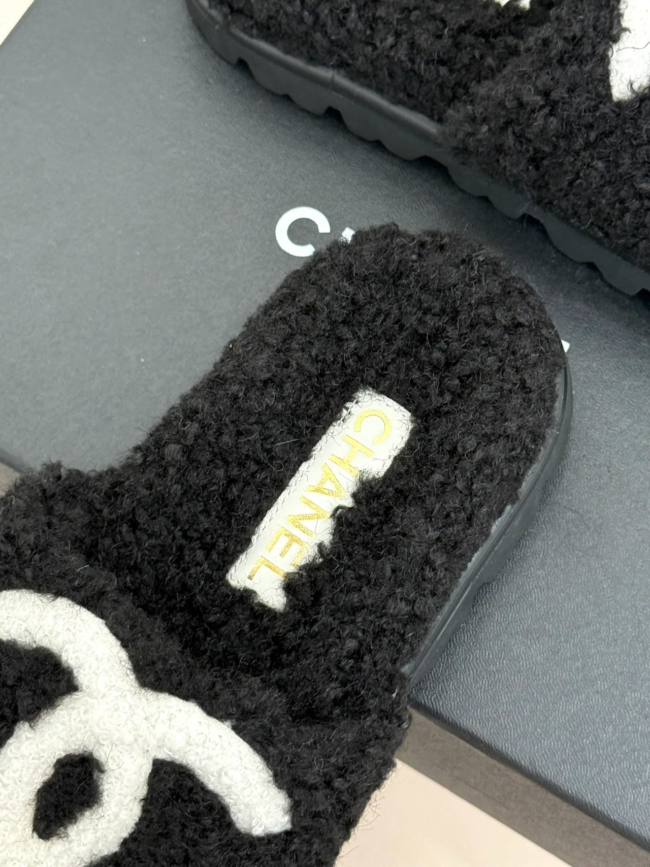 Chanel Denim Slippers in Black · view 8