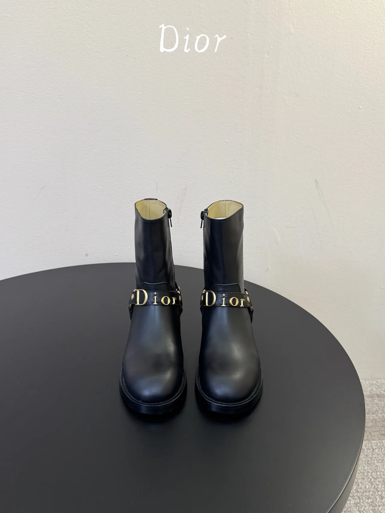 Dior Round-Toe Ankle Boots in Black · view 1