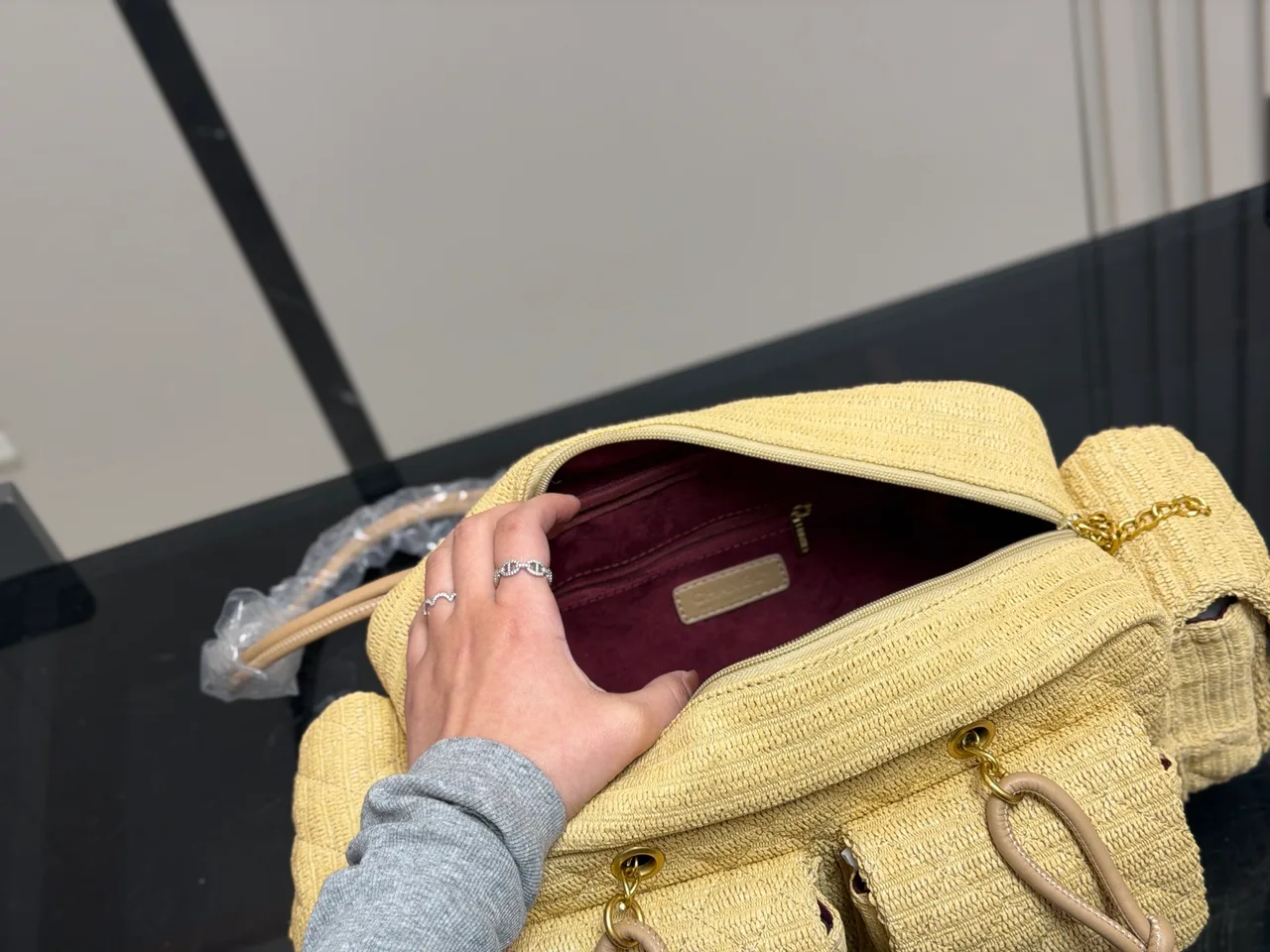 Chanel Denim Shoulder Bag in Yellow · view 6