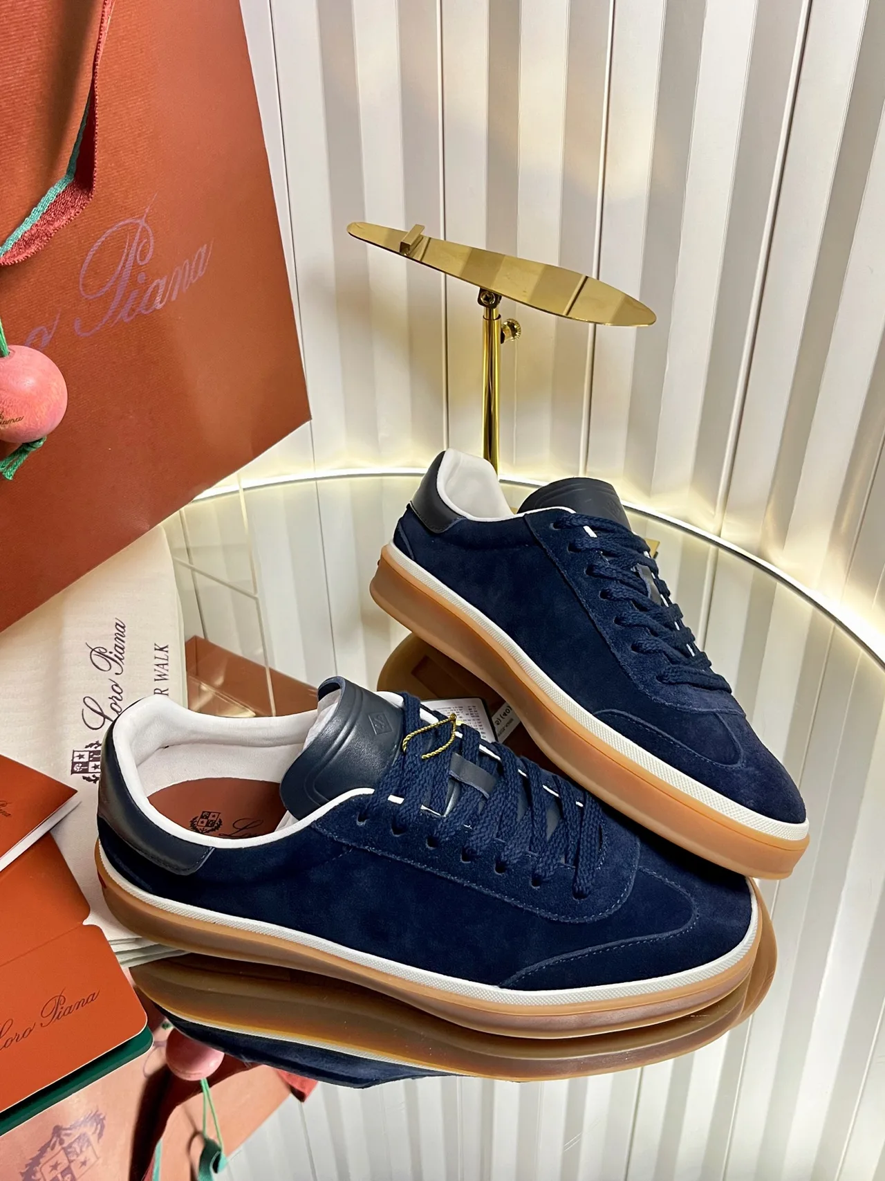Loro Piana Cashmere Sneakers in Blue · view 6