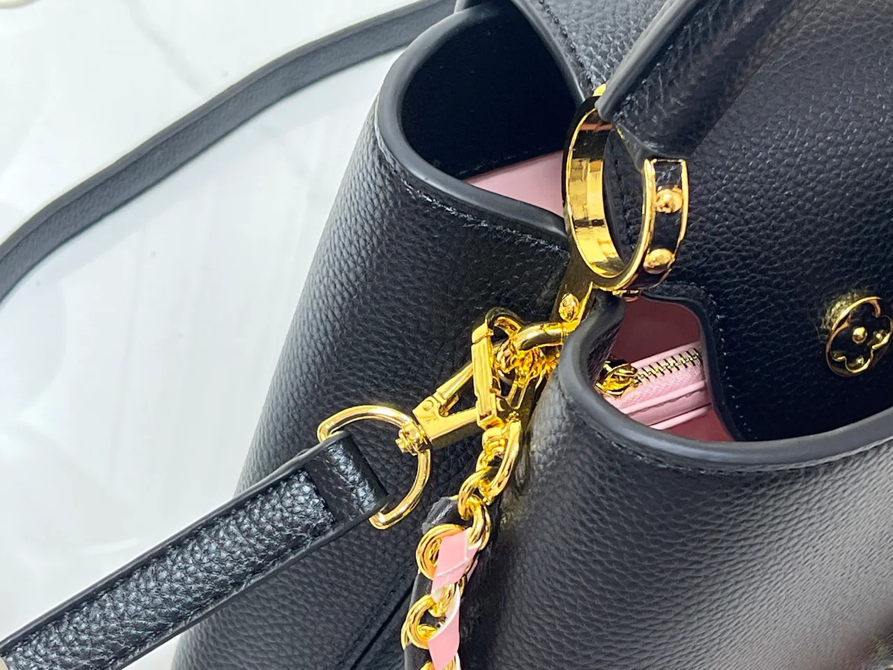 Louis Vuitton Cowhide Top-Handle Bag in Black · view 8