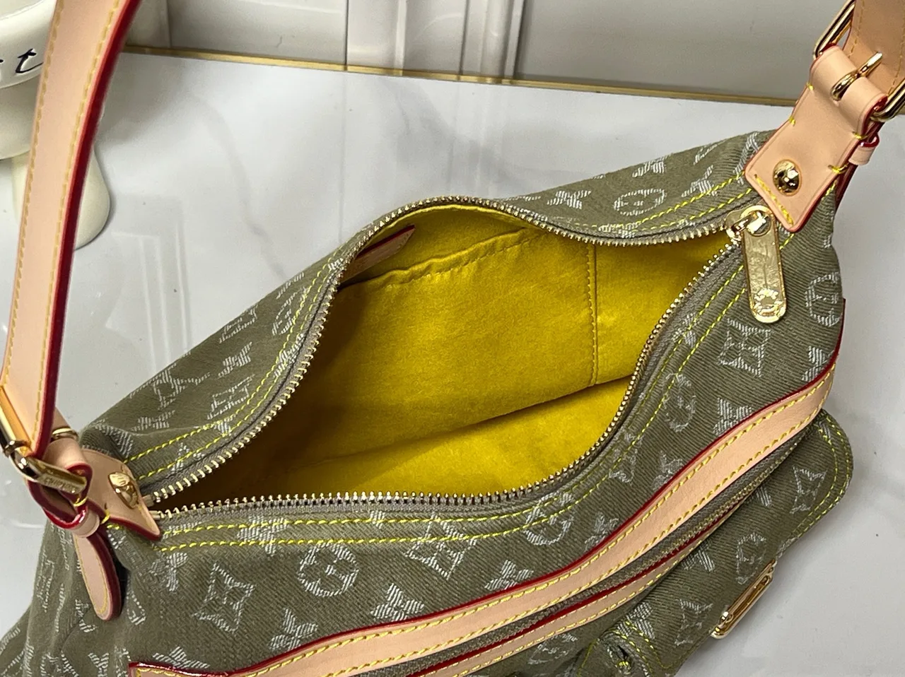 Louis Vuitton Denim Monogram Hobo Bag in Green · view 8