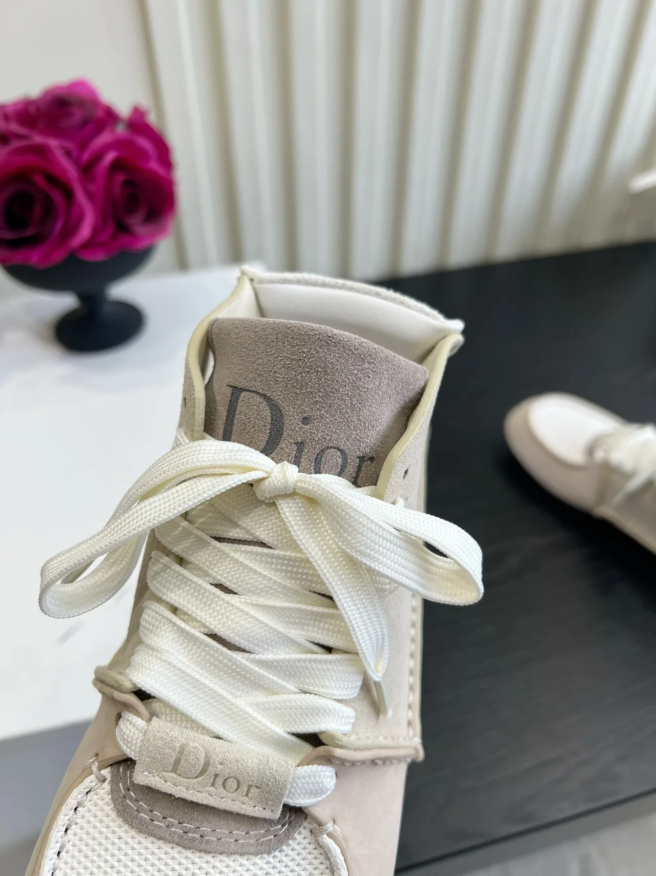 Dior Cowhide High-Top Sneakers in Beige · view 8
