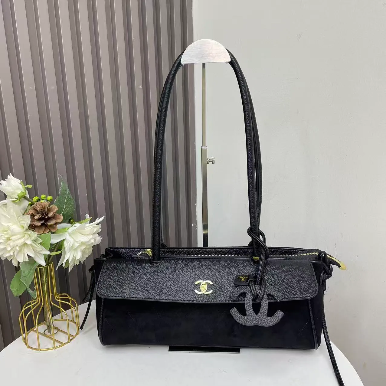 Chanel 89053 Baguette Bag in Black & Brown & Grey & Burgundy & Beige · view 1