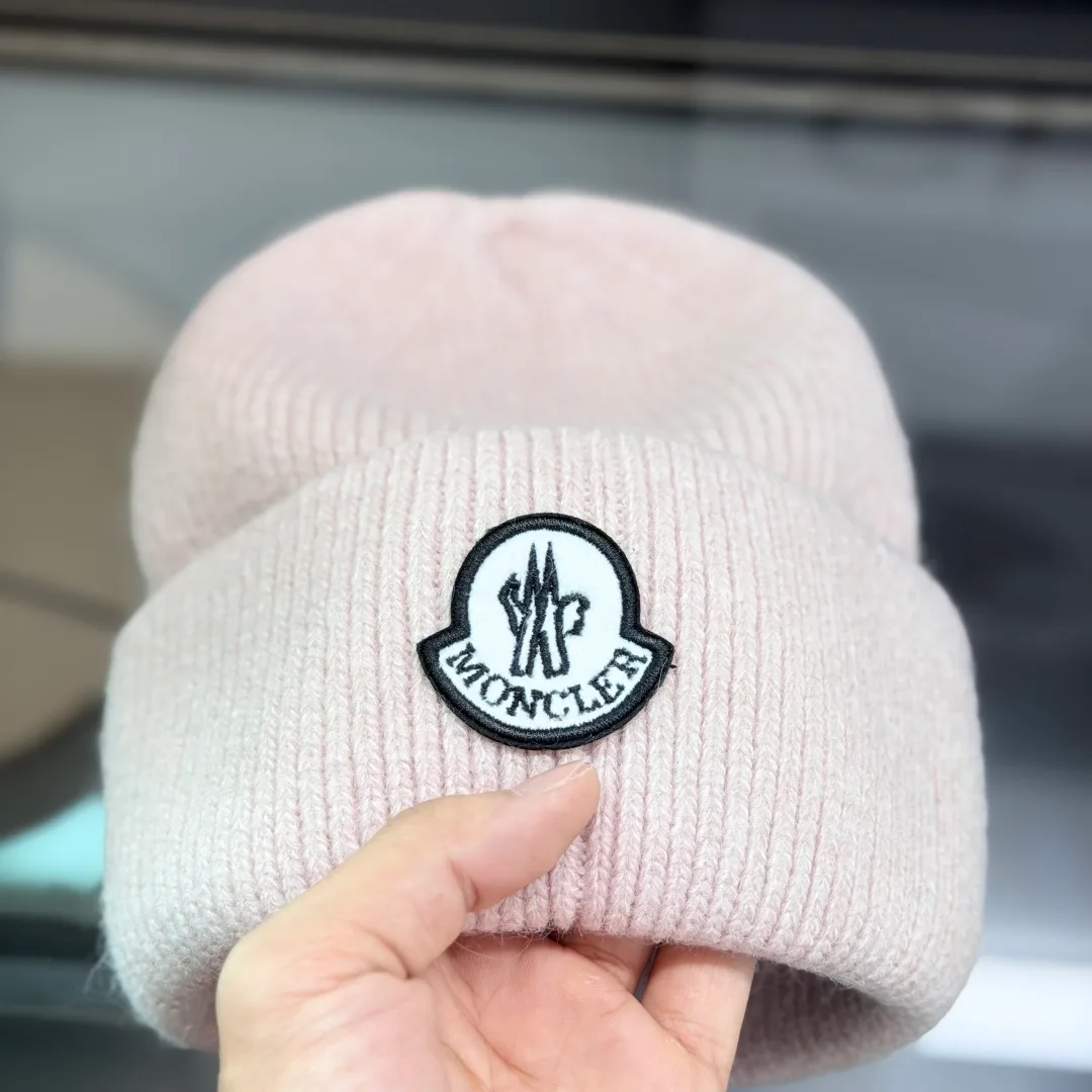 Moncler Ribbed Beanie in Pink · view 5