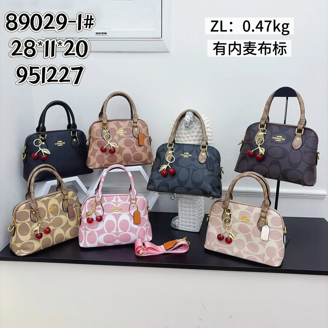 Coach Signature Handbag in Beige & Pink & Black & White & Brown & Grey · view 8