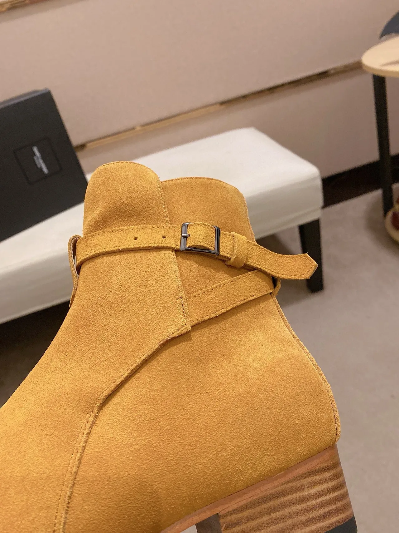 Saint Laurent Cowhide Boots in Yellow · view 8