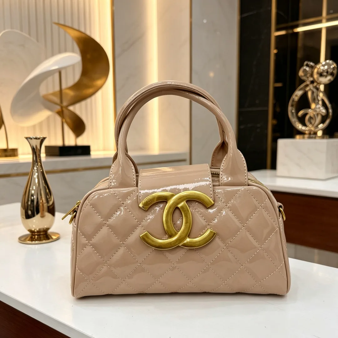Chanel Large CC Top Handle Bag in Black / Beige / White / Brown / Red / Pink · view 2