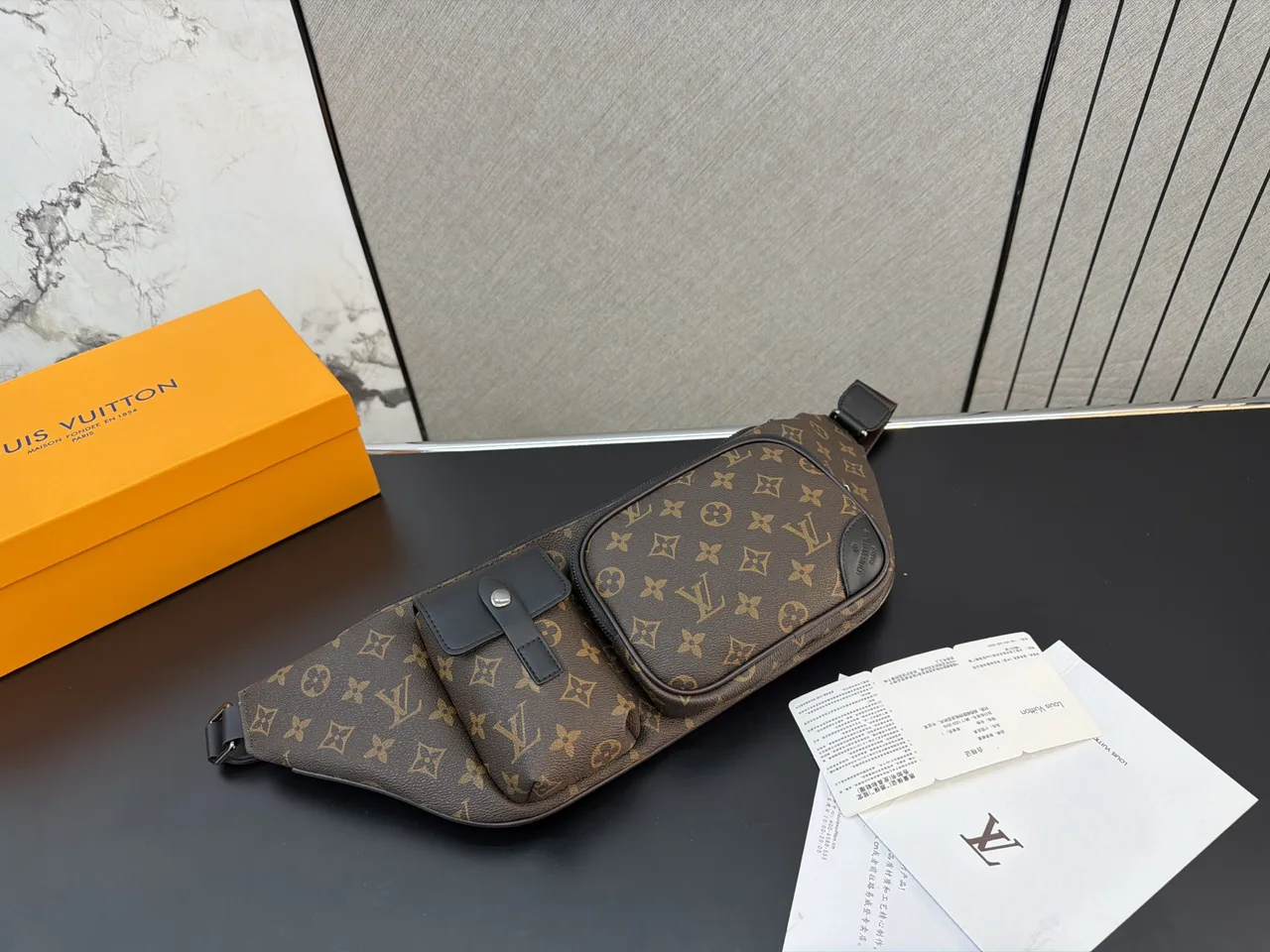 Louis Vuitton Multi-Pocket Belt Bag in Brown / Black · view 1