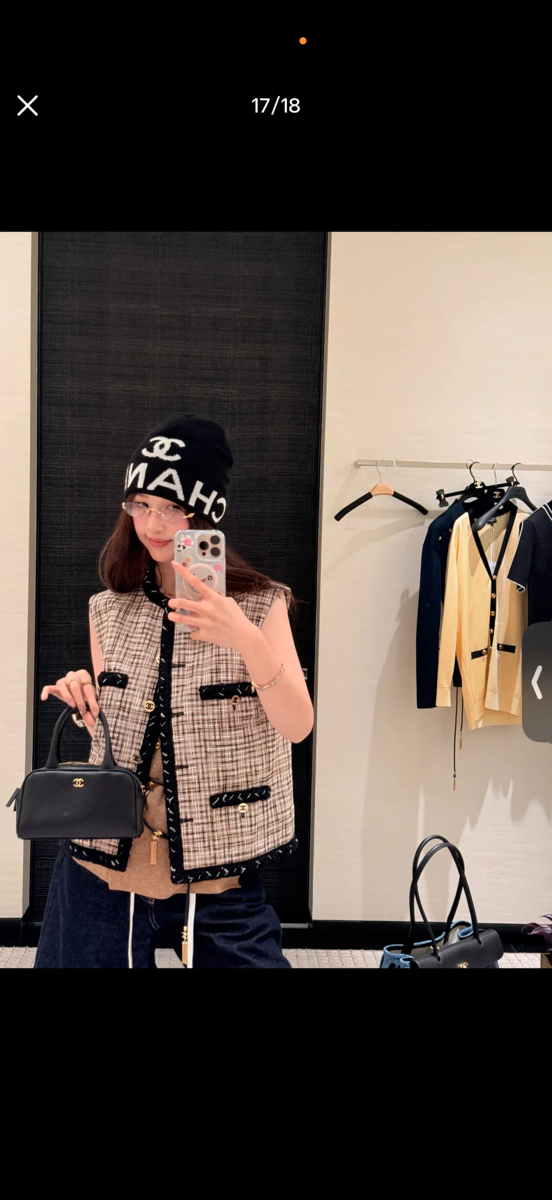Chanel Glossy Bowling Bag in Black · view 3