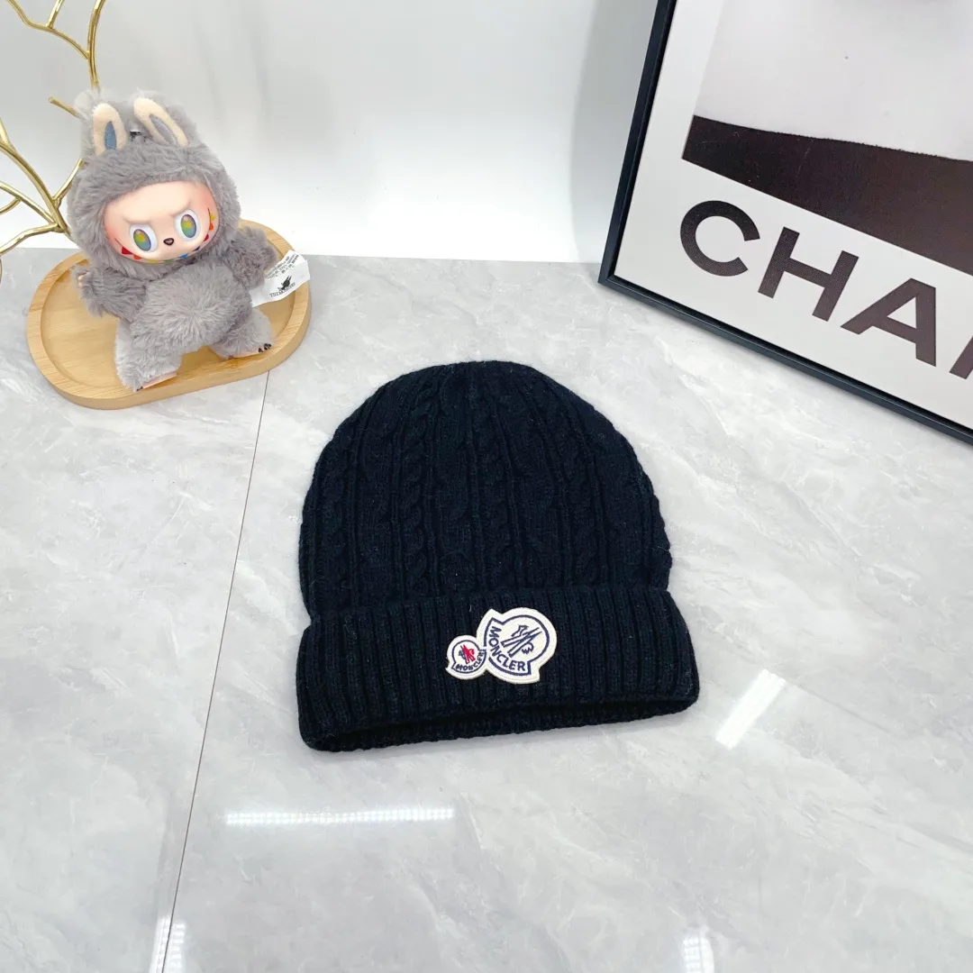 Moncler Wool Ribbed Hat Scarf and Gloves Set in Blue · view 6