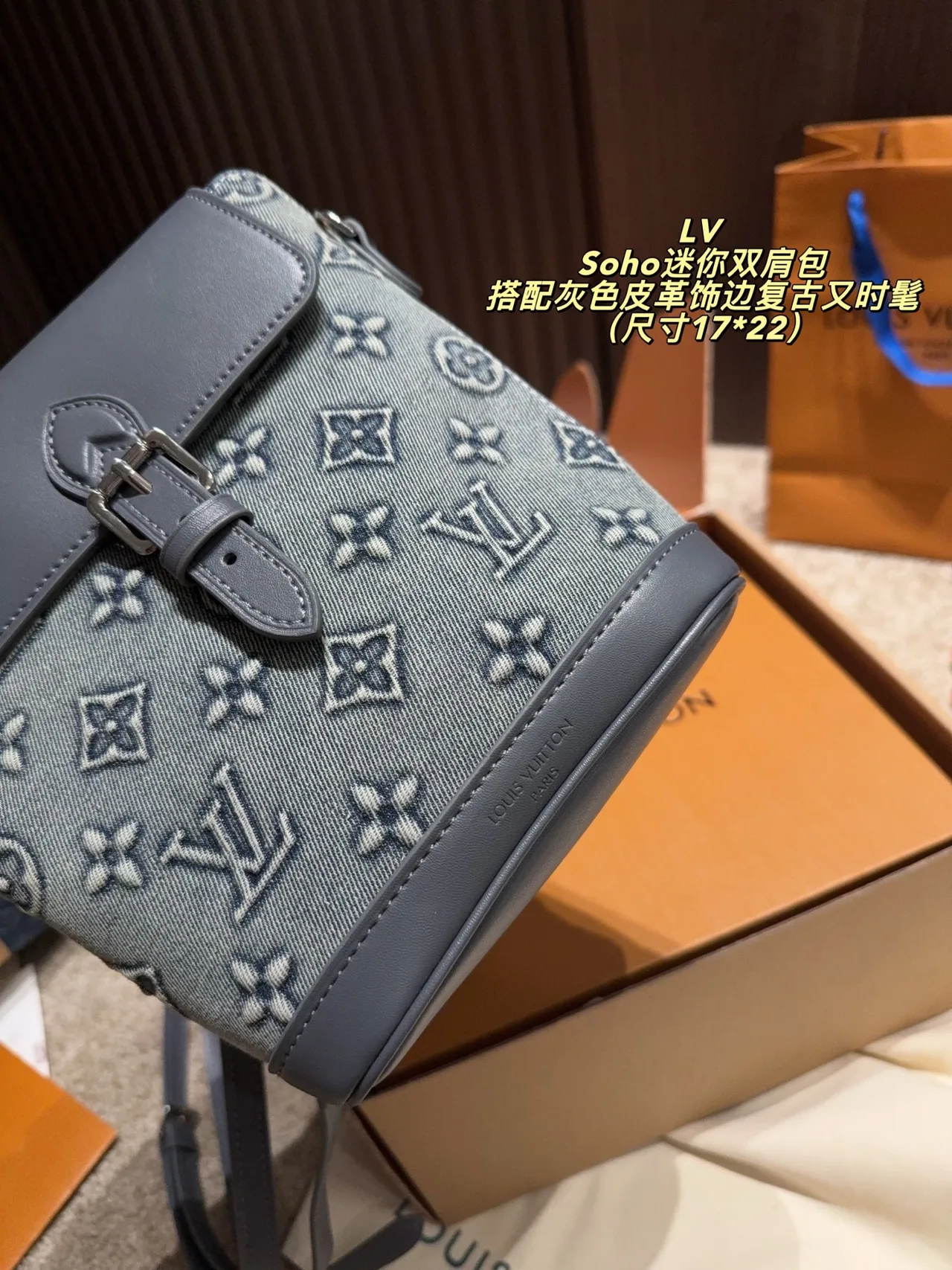 Louis Vuitton Cowhide Mini Backpack in Blue · view 7