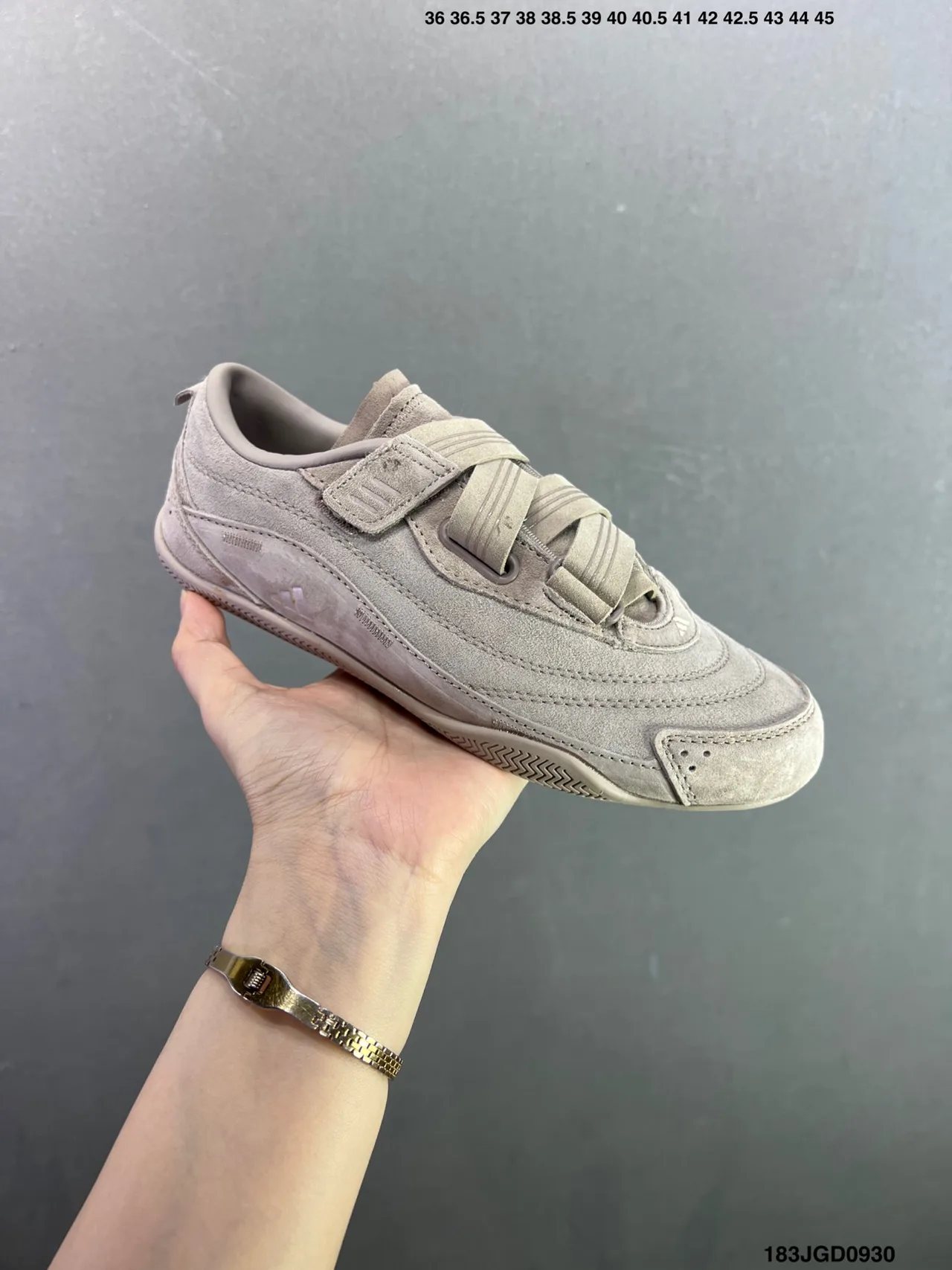 Adidas Suede-Look Strap Low-Top Sneakers in Grey · view 2