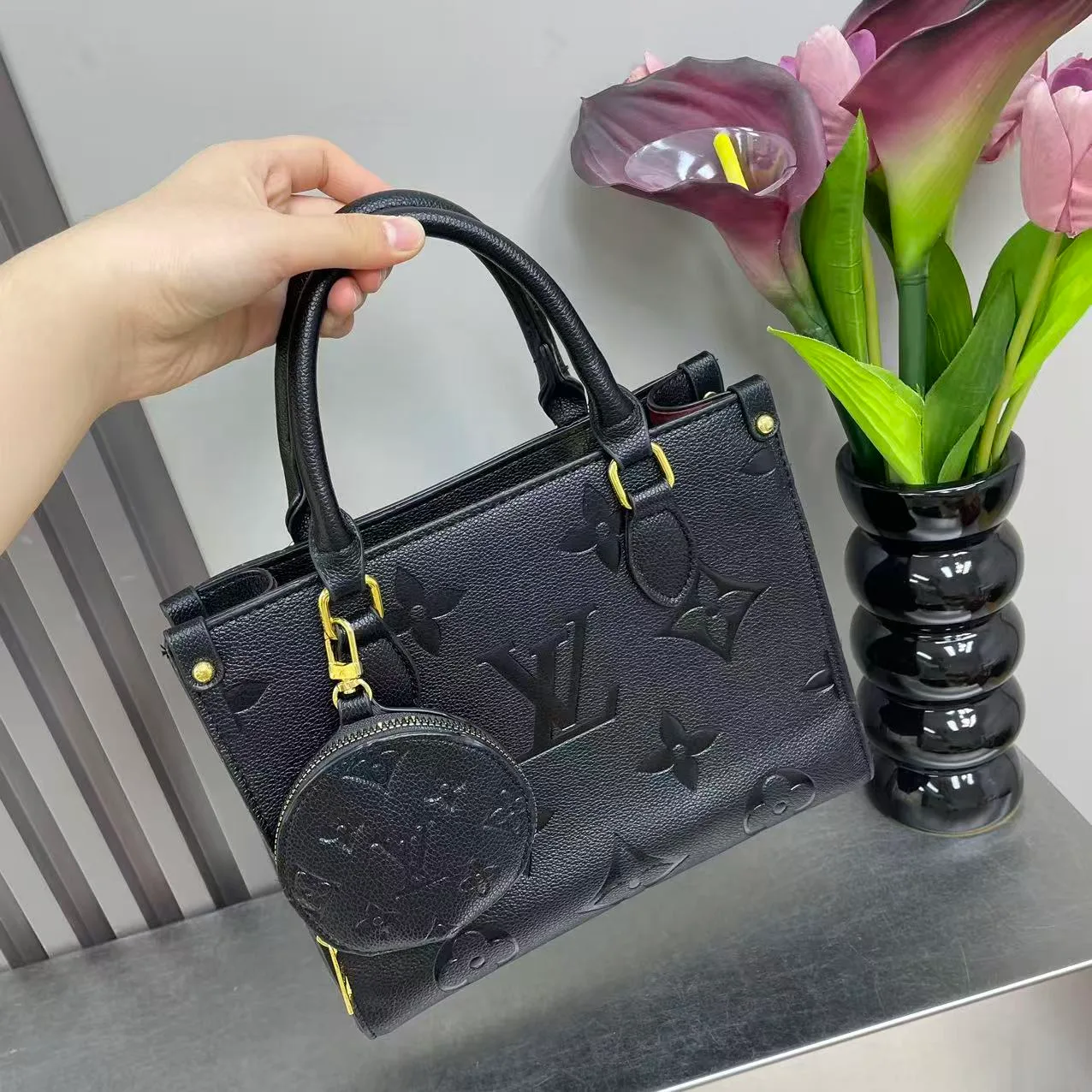 Louis Vuitton Giant monogram tote in Black & Pink & Beige & Blue & Cream & Brown & Red · view 1