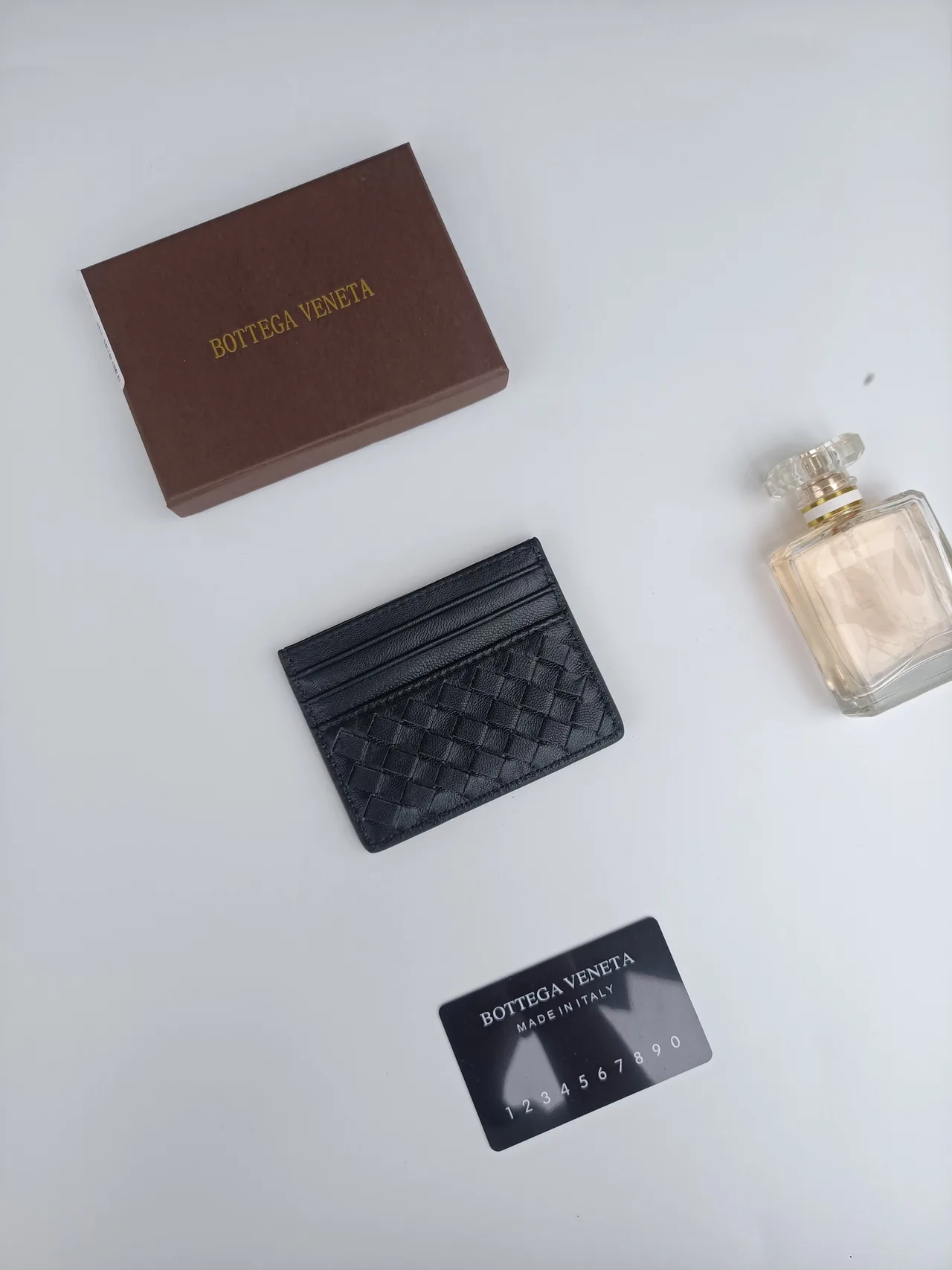 Bottega Veneta Woven Cardholder in Black · view 3