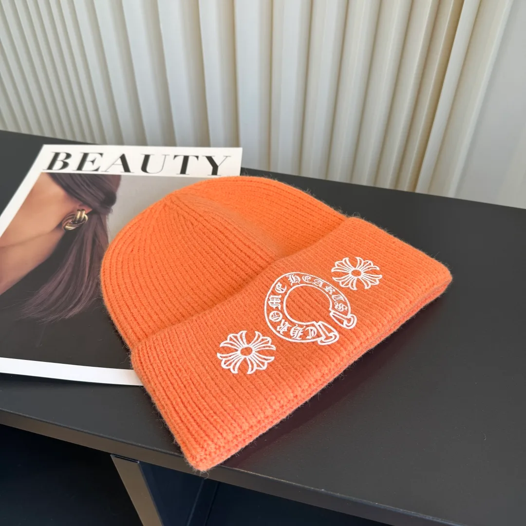 Chrome Hearts Embroidered Knit Beanie in Orange · view 1