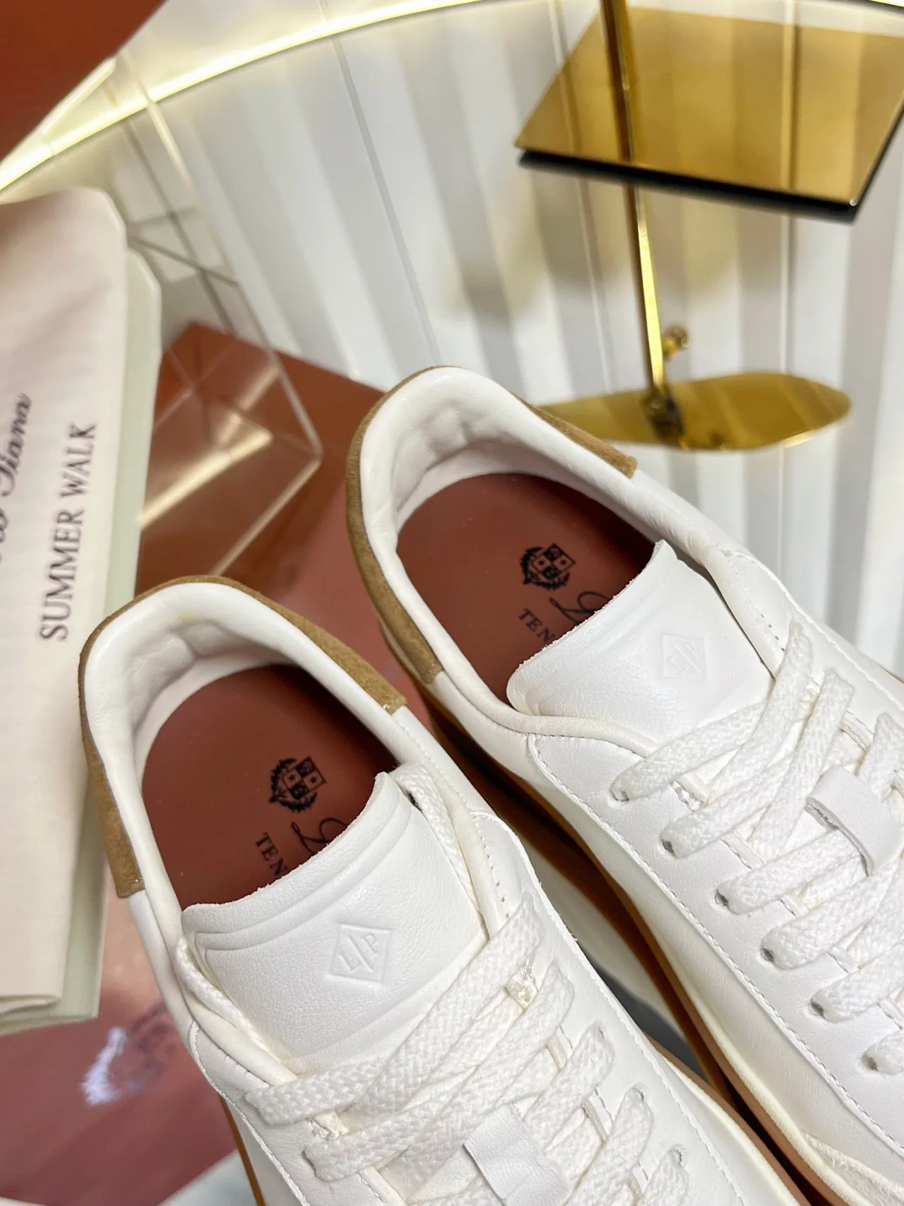 Loro Piana Cashmere Sneakers in White · view 8