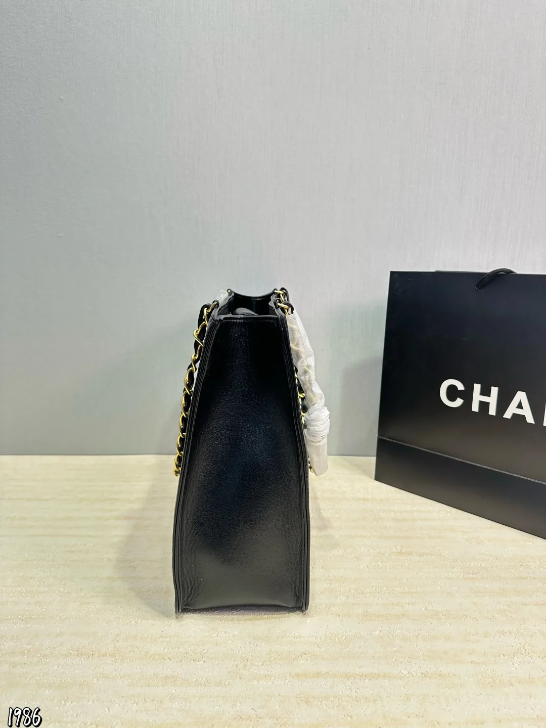 Chanel Sheepskin Tote in Black · view 3