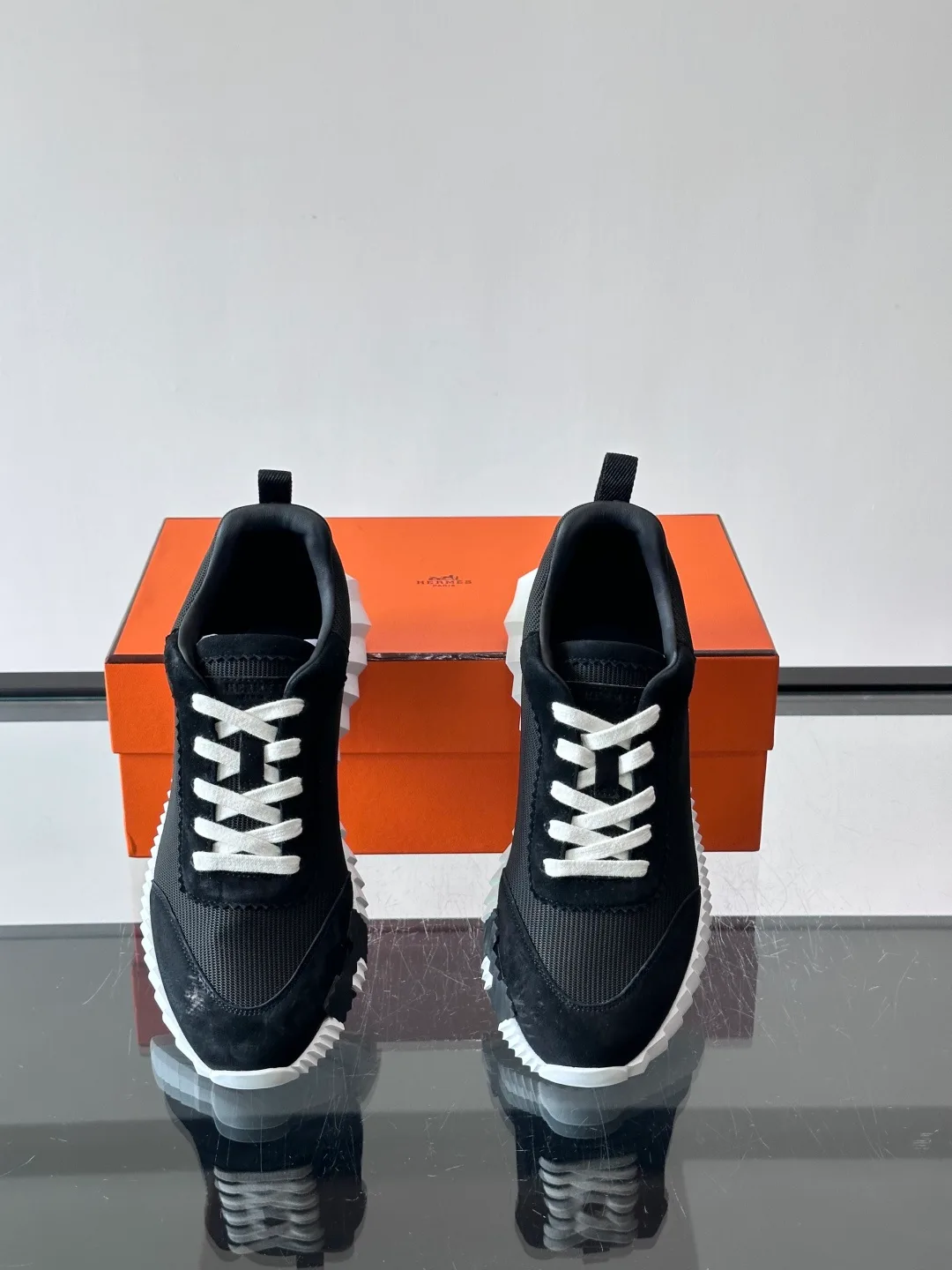 Hermes Striped Sneakers in Black · view 6