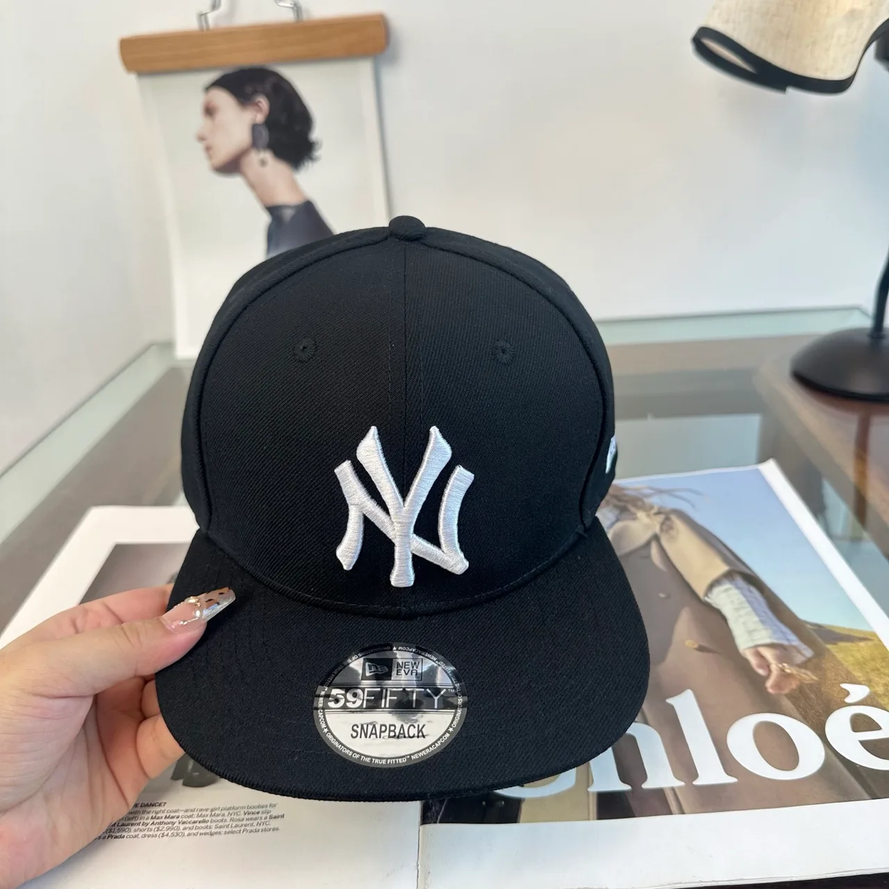 New Era NY Cap in Black & Grey & Green & Red · view 5