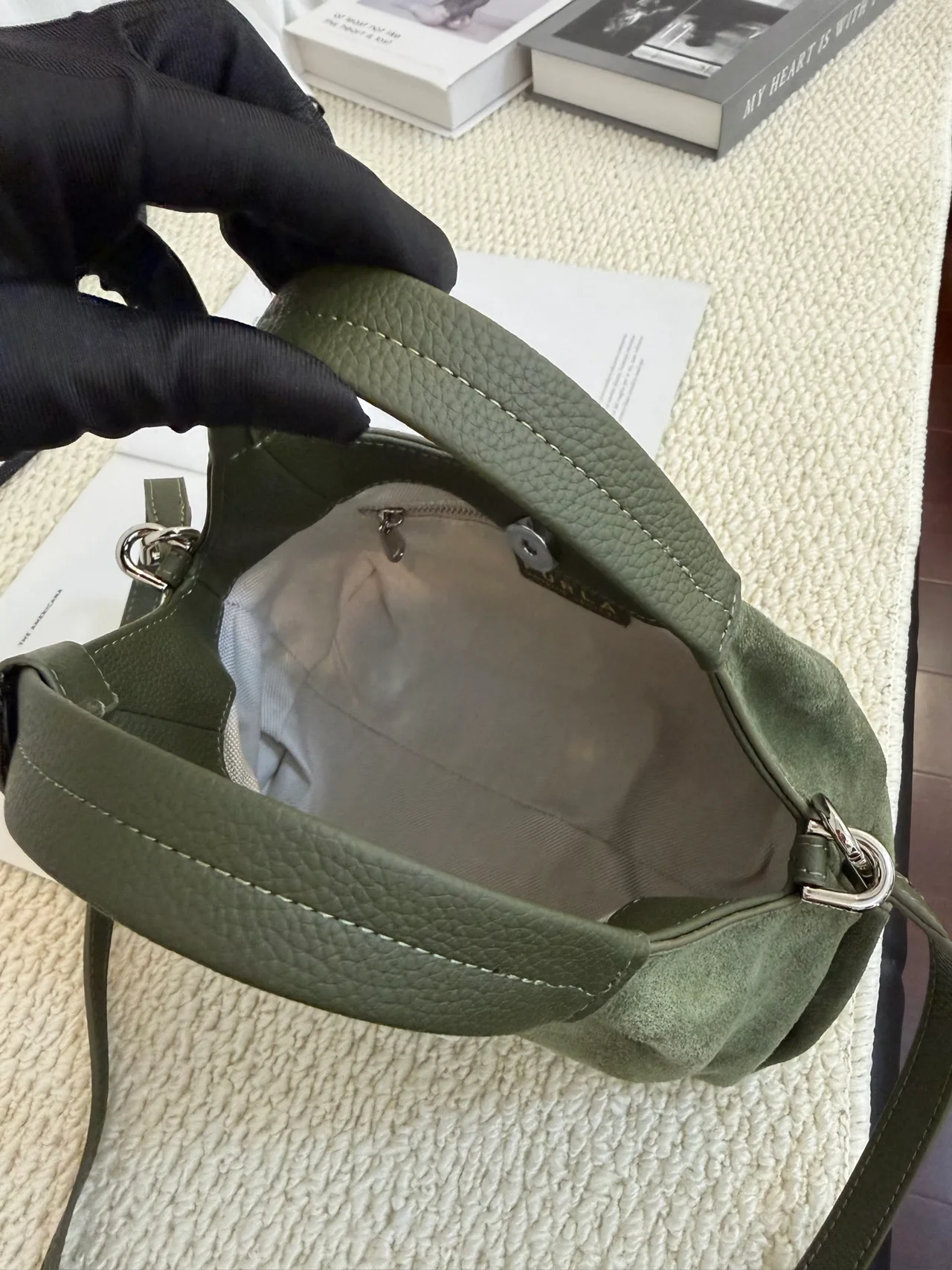 Furla Cowhide Hobo Bag in Green · view 7