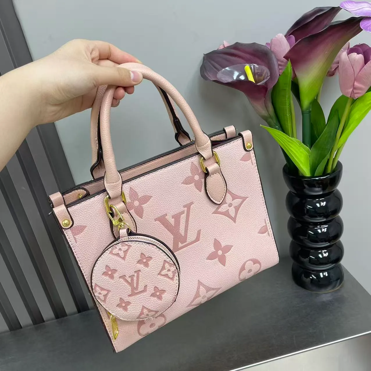 Louis Vuitton Giant monogram tote in Black & Pink & Beige & Blue & Cream & Brown & Red · view 2