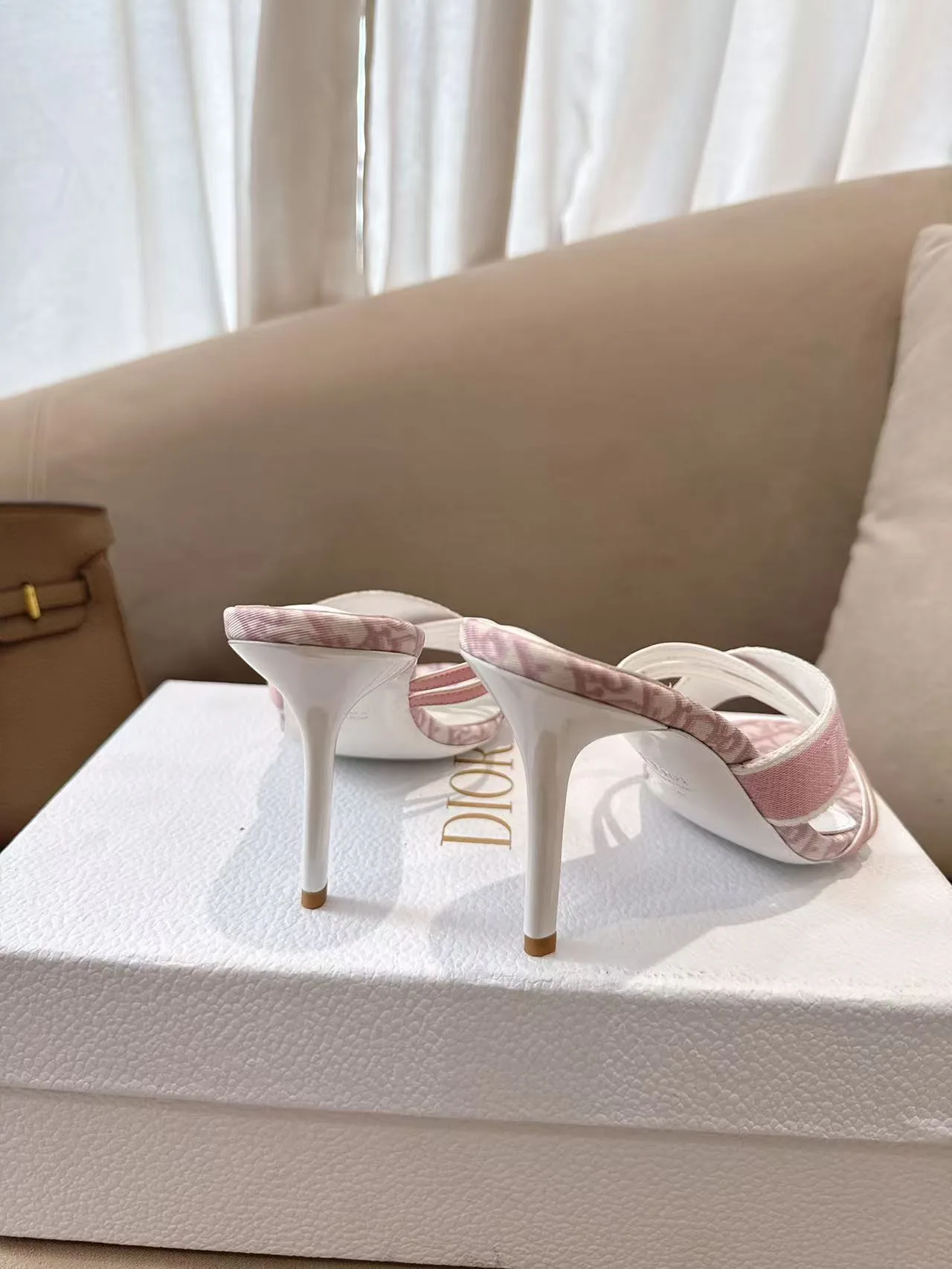 Dior Sheepskin Mules in Pink · view 7