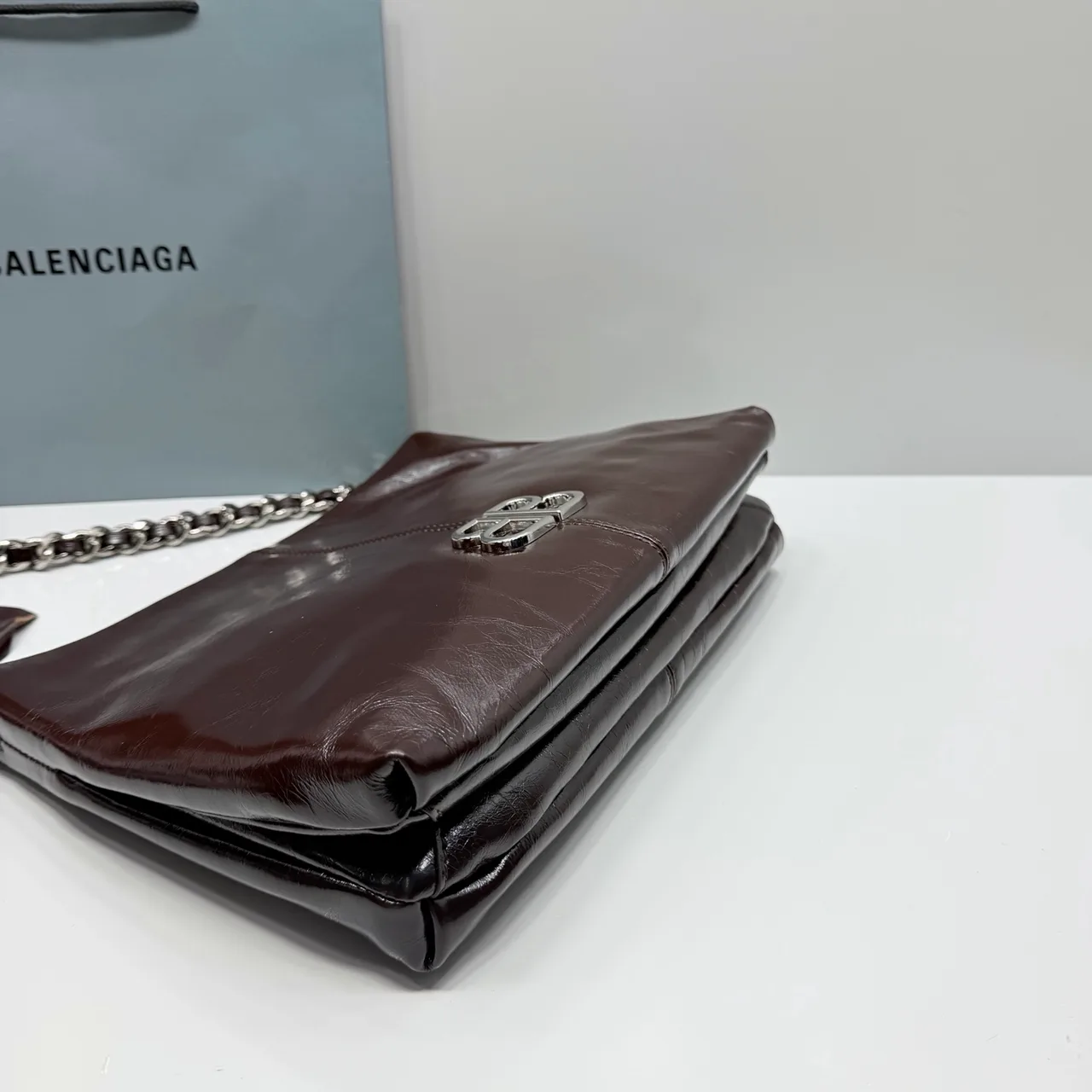 Balenciaga Cowhide Glossy Hobo Bag in Brown · view 8