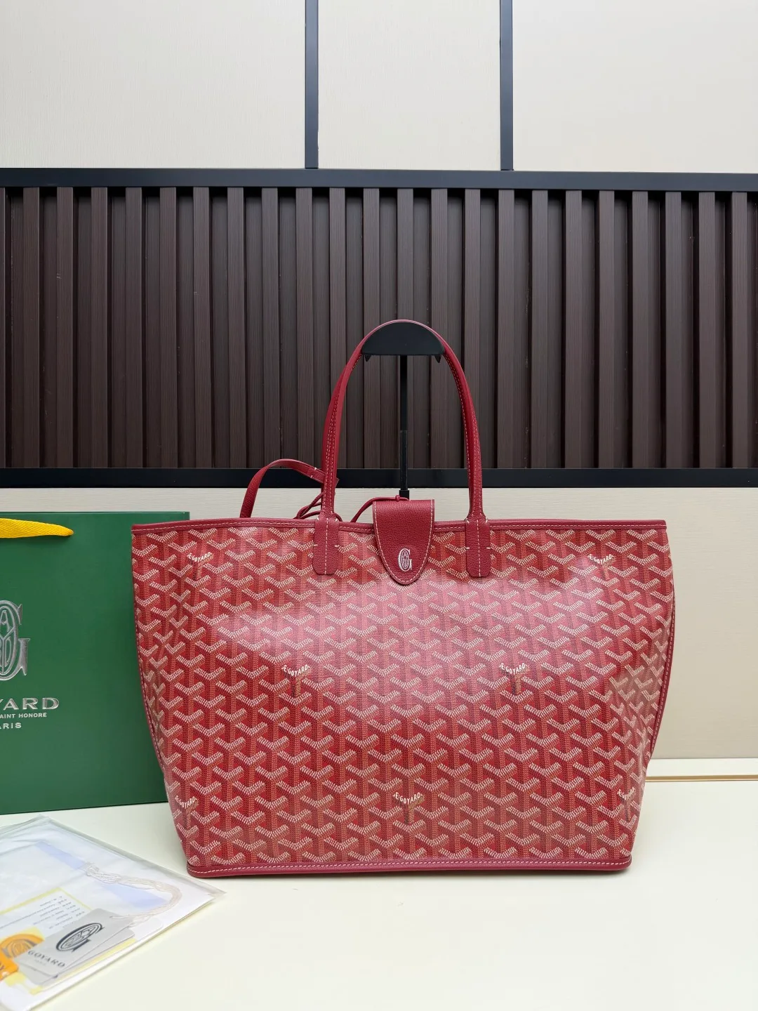 Goyard Canvas Smooth Tote in Red · view 1