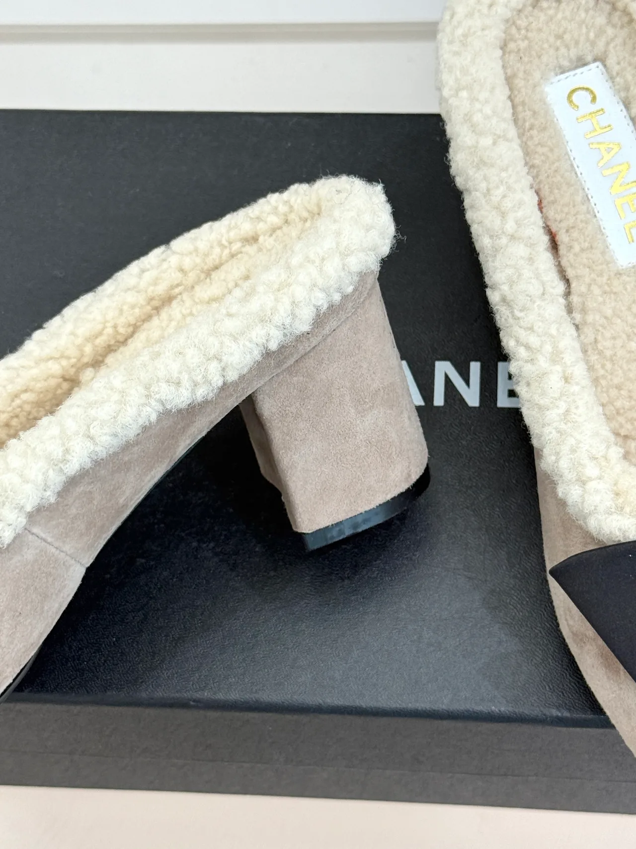 Chanel Bow Mules in Grey · view 6