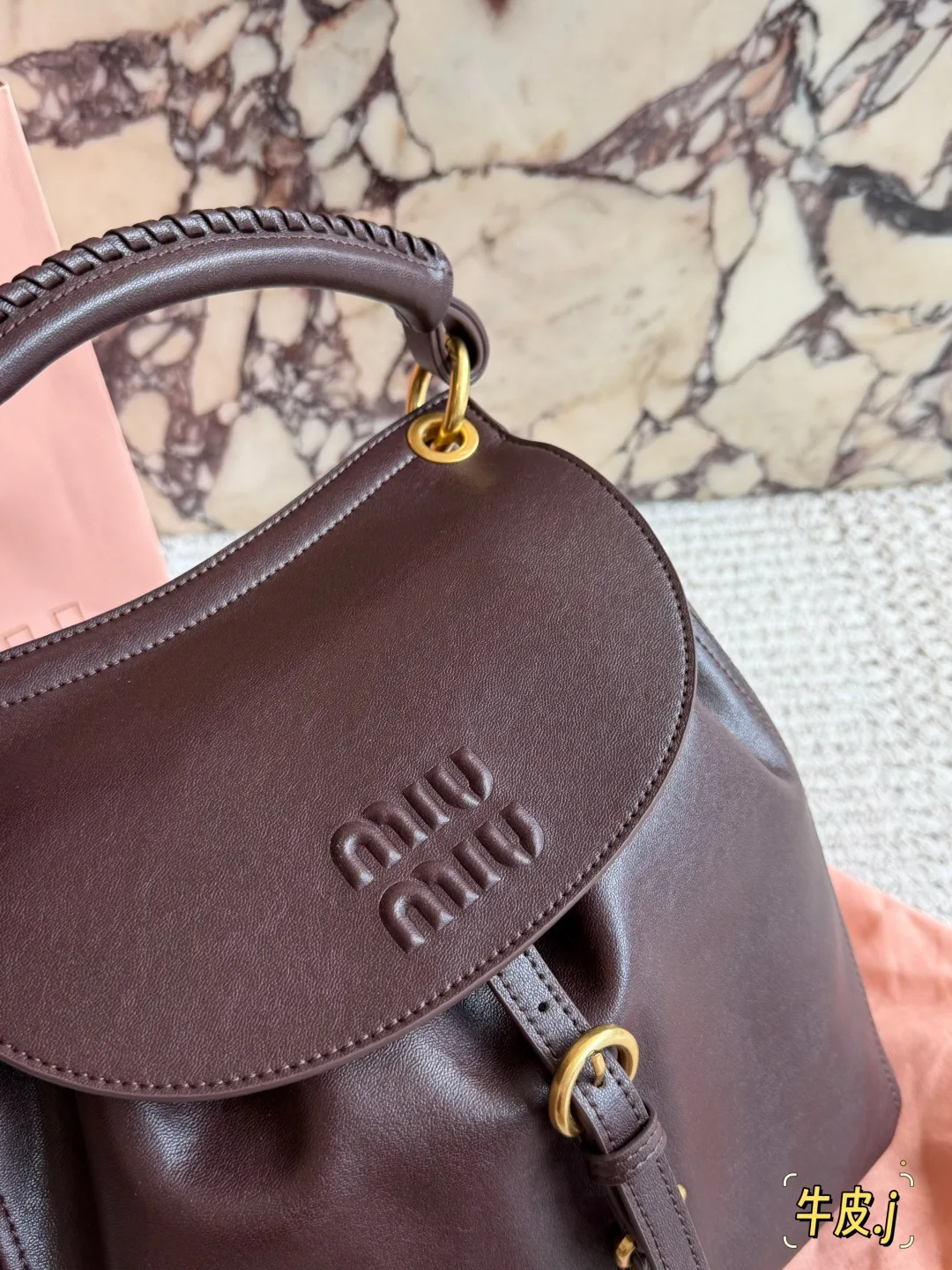 Miu Miu Smooth Hobo Bag in Brown · view 4