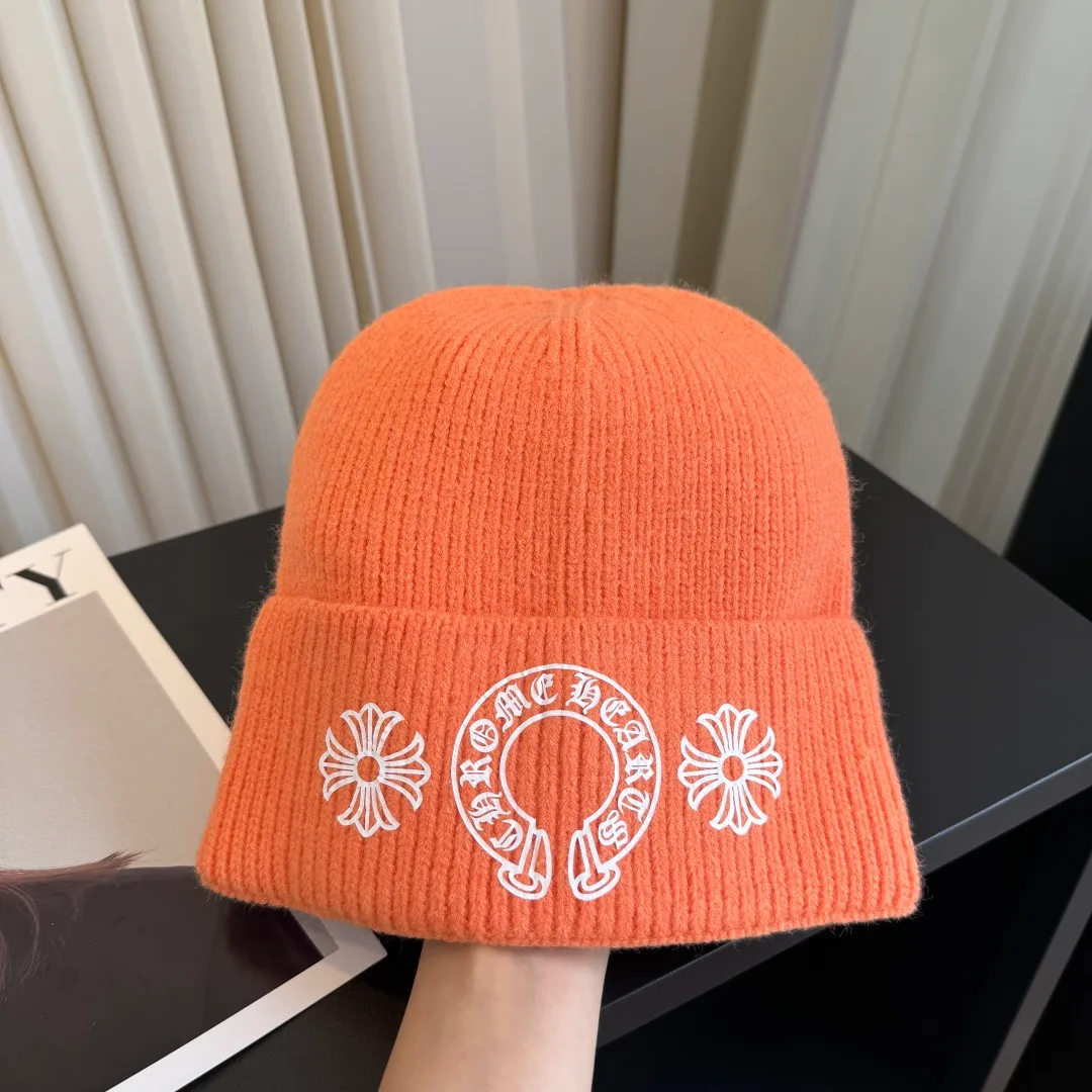 Chrome Hearts Embroidered Knit Beanie in Orange · view 4