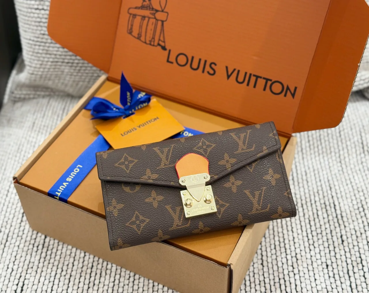 Louis Vuitton Long Wallet in Brown & White & Grey & Black · view 5