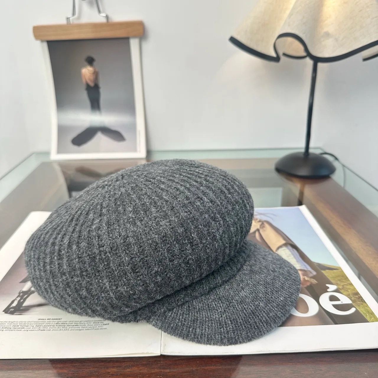 Miu Miu Newsboy Cap in Grey · view 5