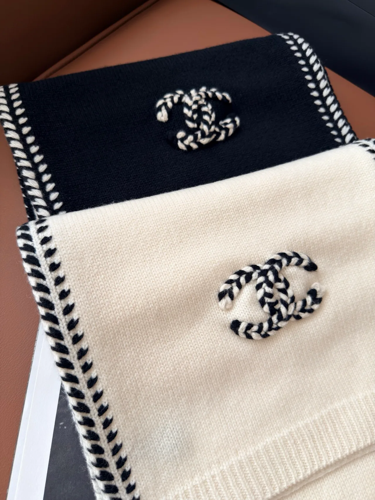 Chanel Scarf in White & Black · view 2