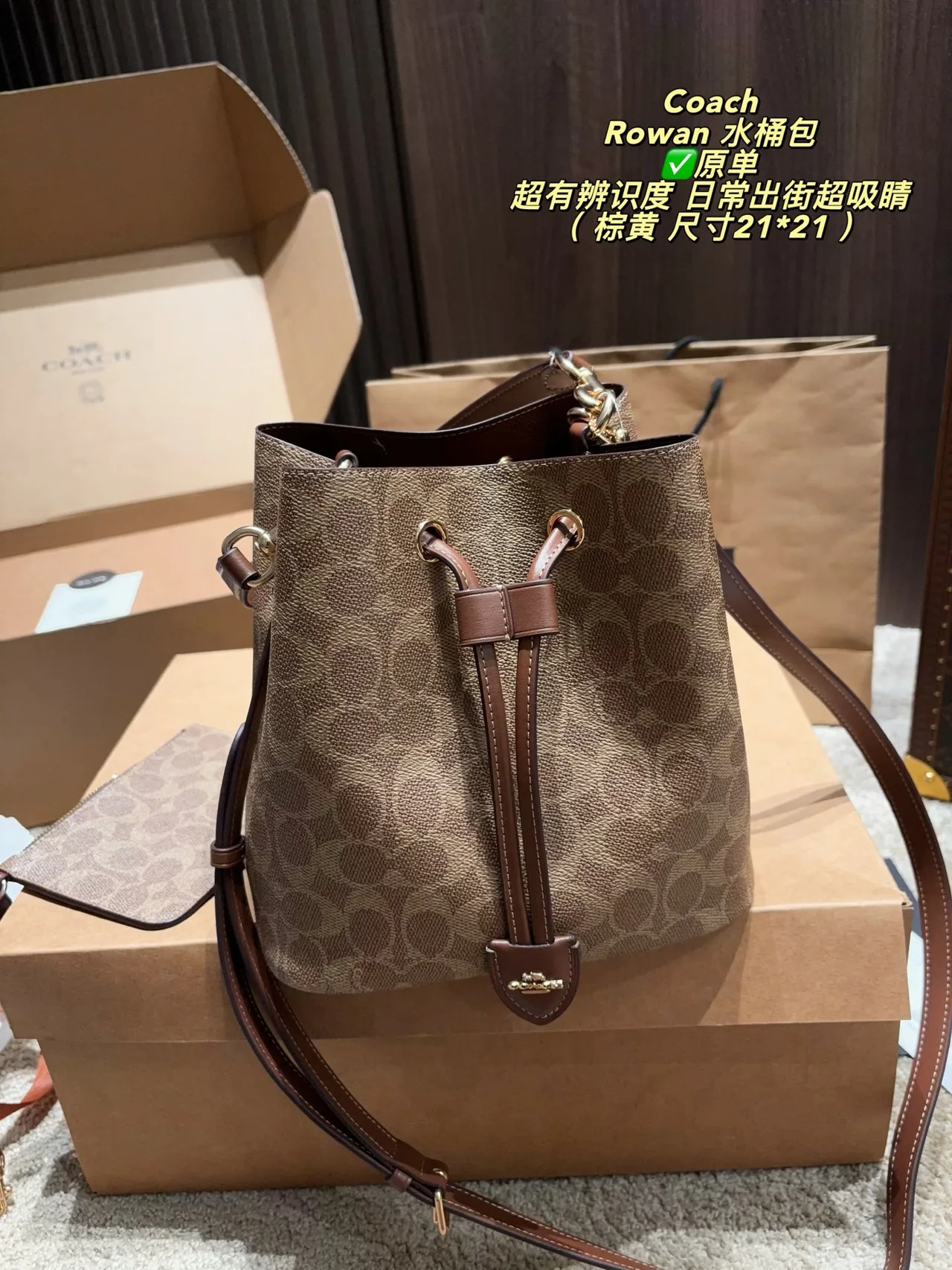 Coach Rowan Bucket Bag in Brown · view 5