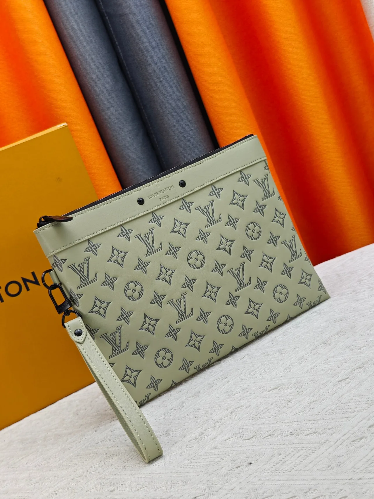 Louis Vuitton Canvas Wristlet Pouch in Green · view 2