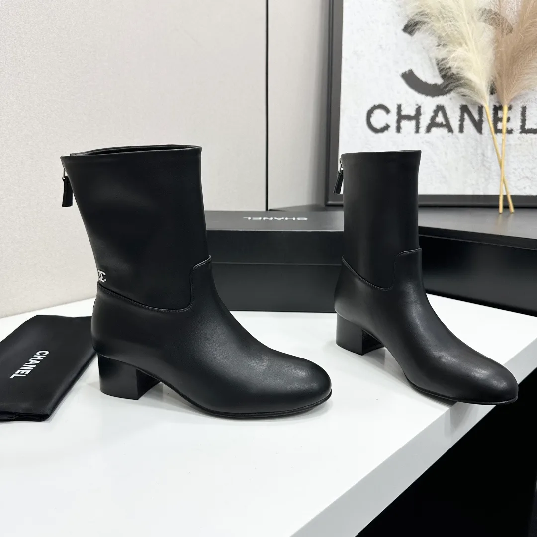 Chanel Cowhide Ankle Boots in Black · view 7