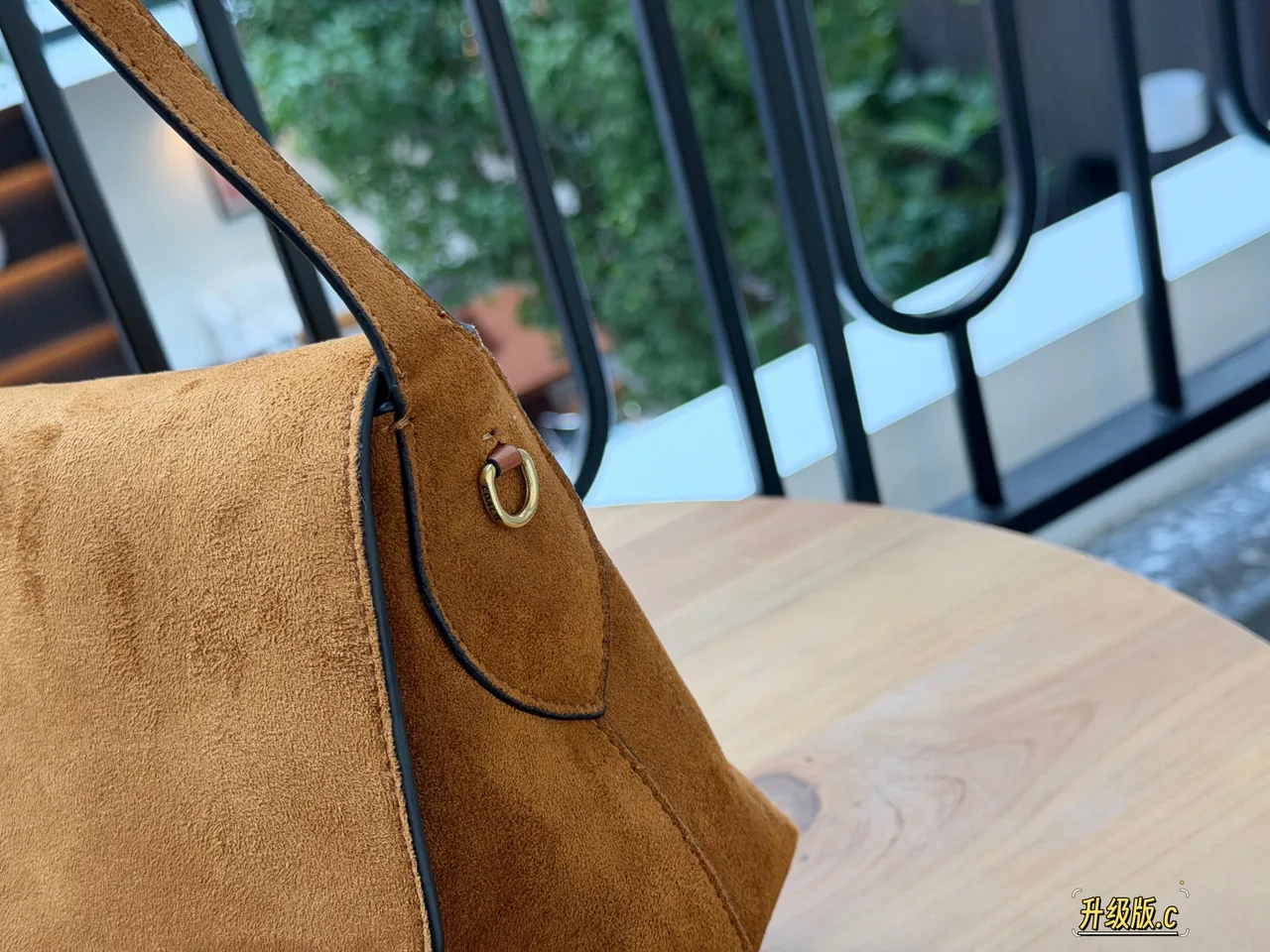 Coach Suede-Look Flap Top-Handle Bag in Tan · view 6